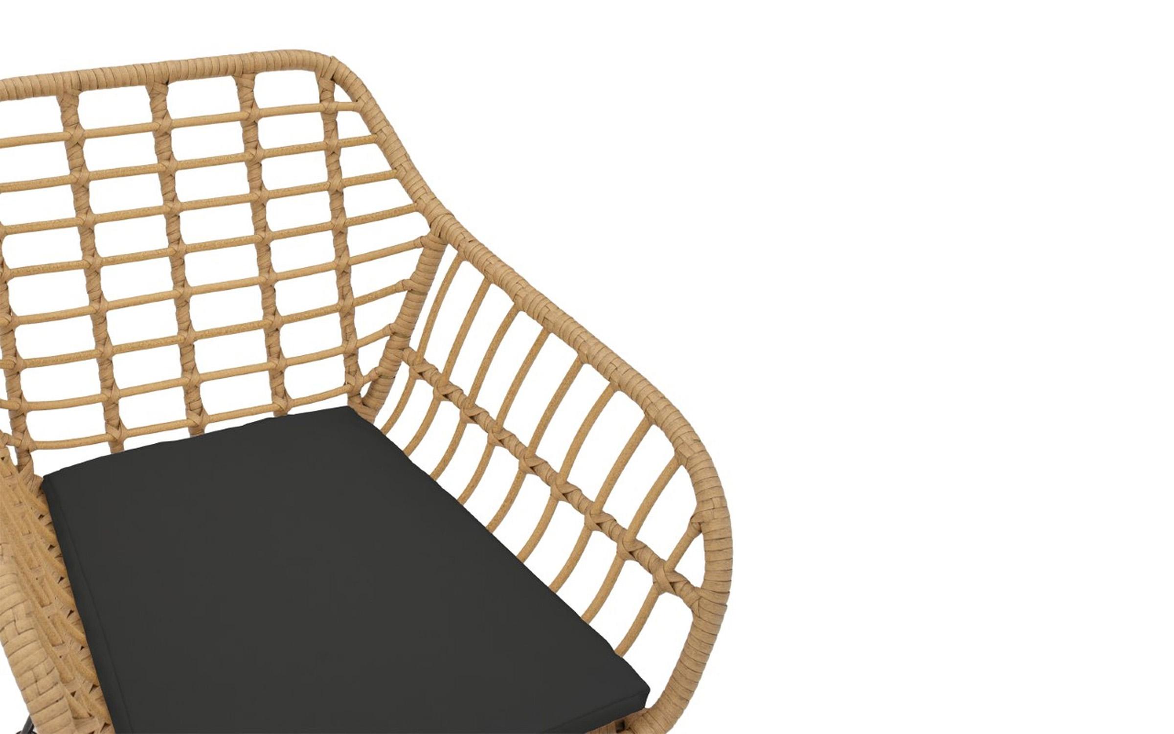 Scaun de gradina Naoki 3, natural + negru  5