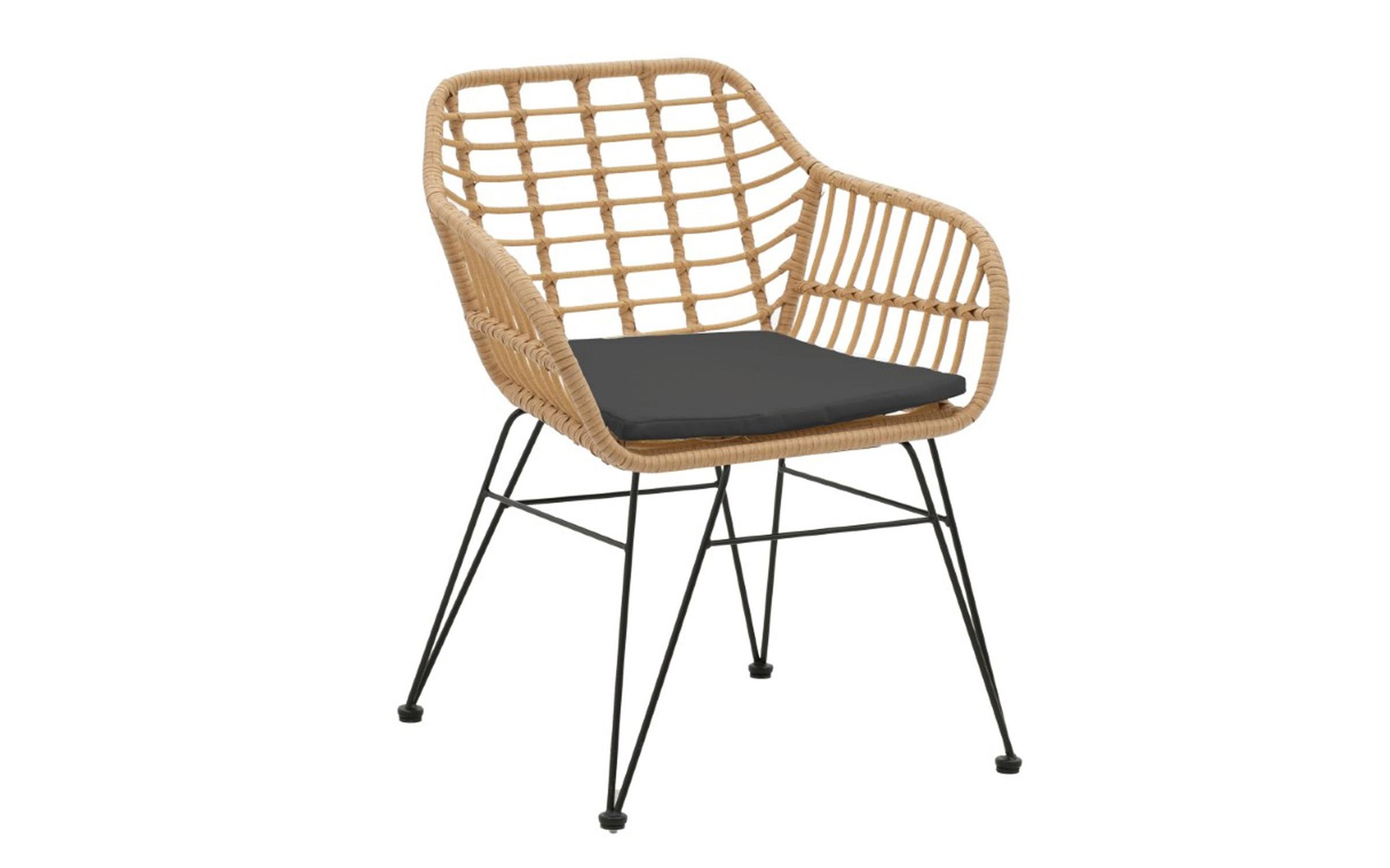 Scaun de gradina Naoki 3, natural + negru  1