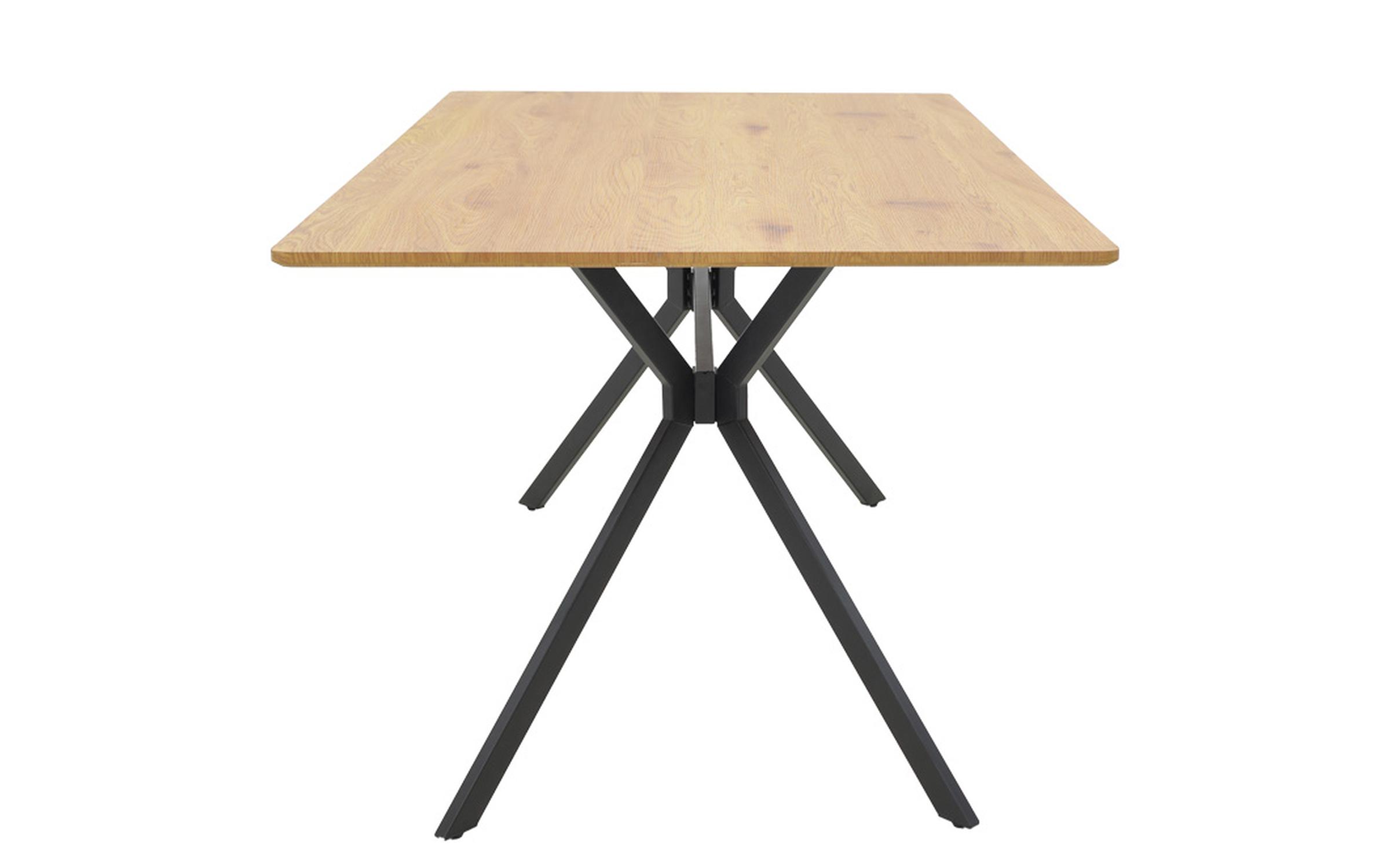 Masa dining Nerelis, natural + negru  3