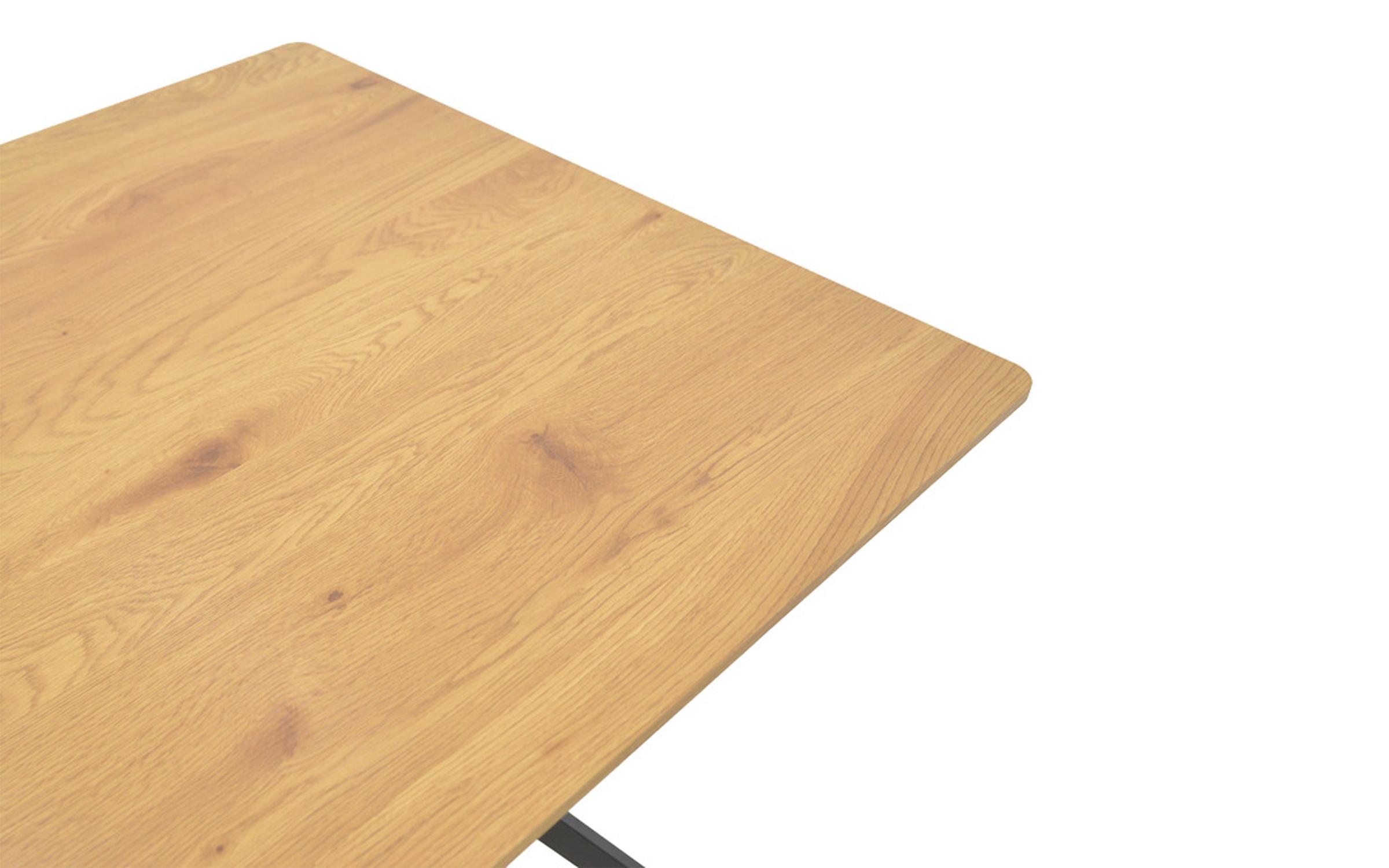 Masa dining Nerelis, natural + negru  4