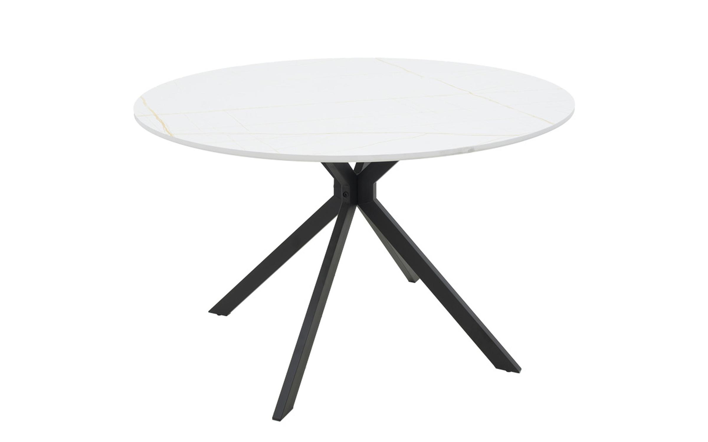 Masa dining Huson, marmura alba + negru  1