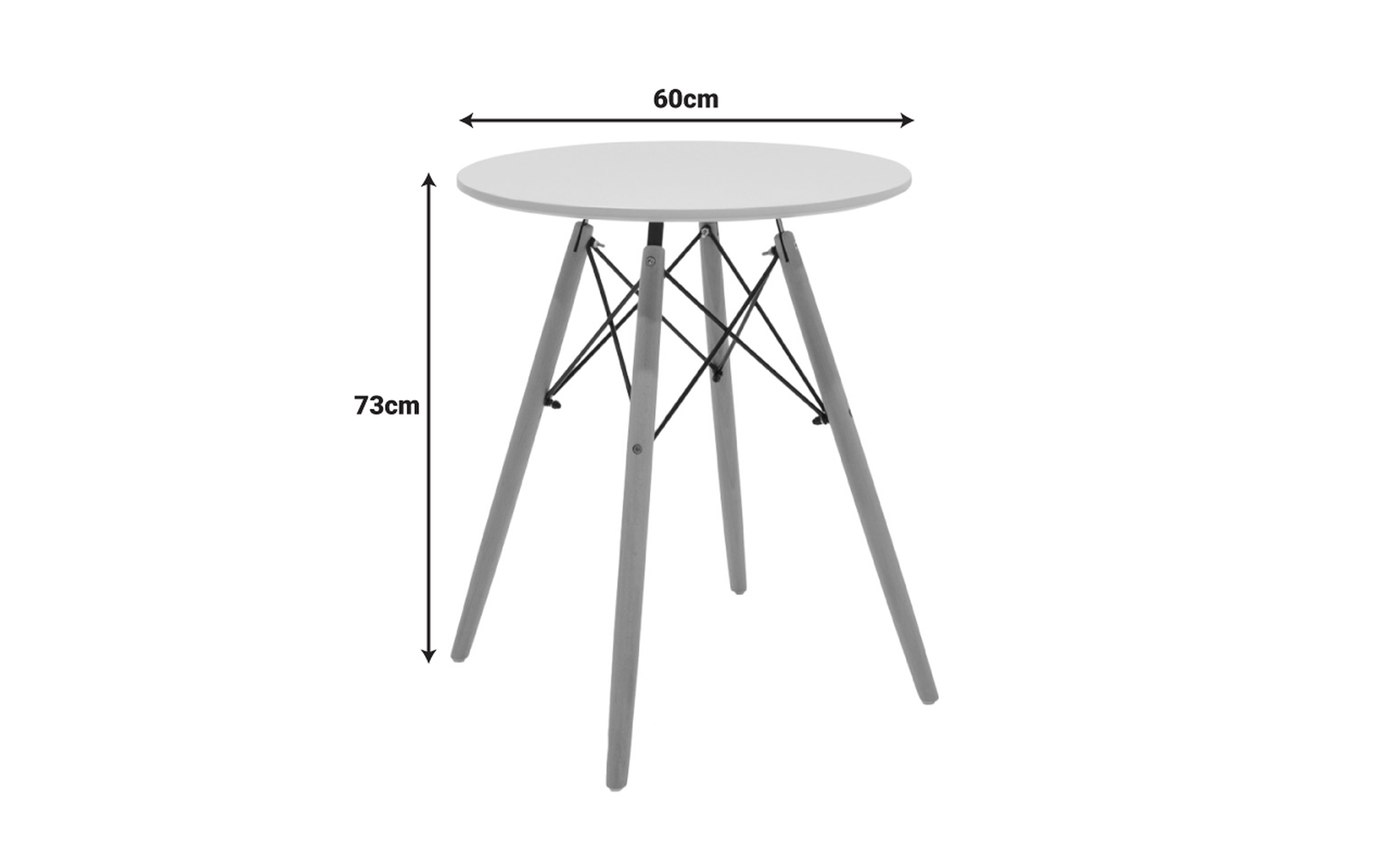 Masa dining Giulita, alb + natural  2