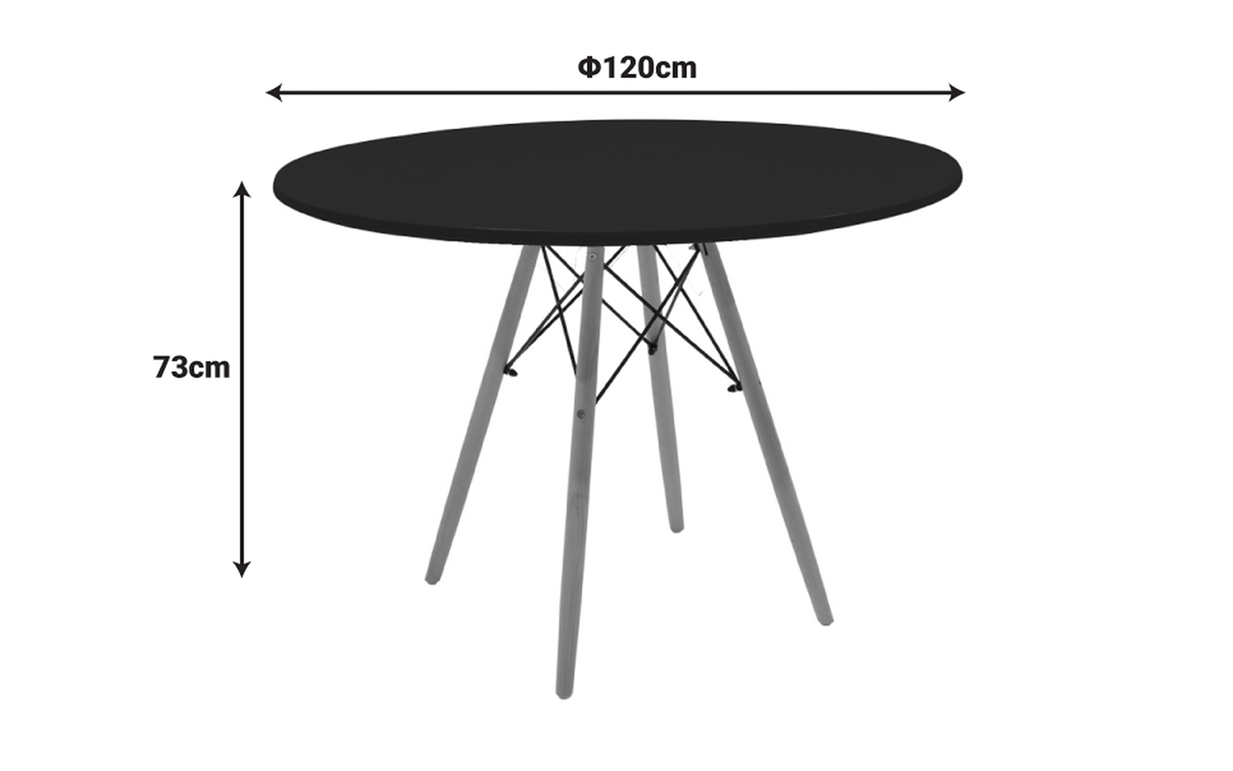 Masa dining Giulita, negru + natural  2