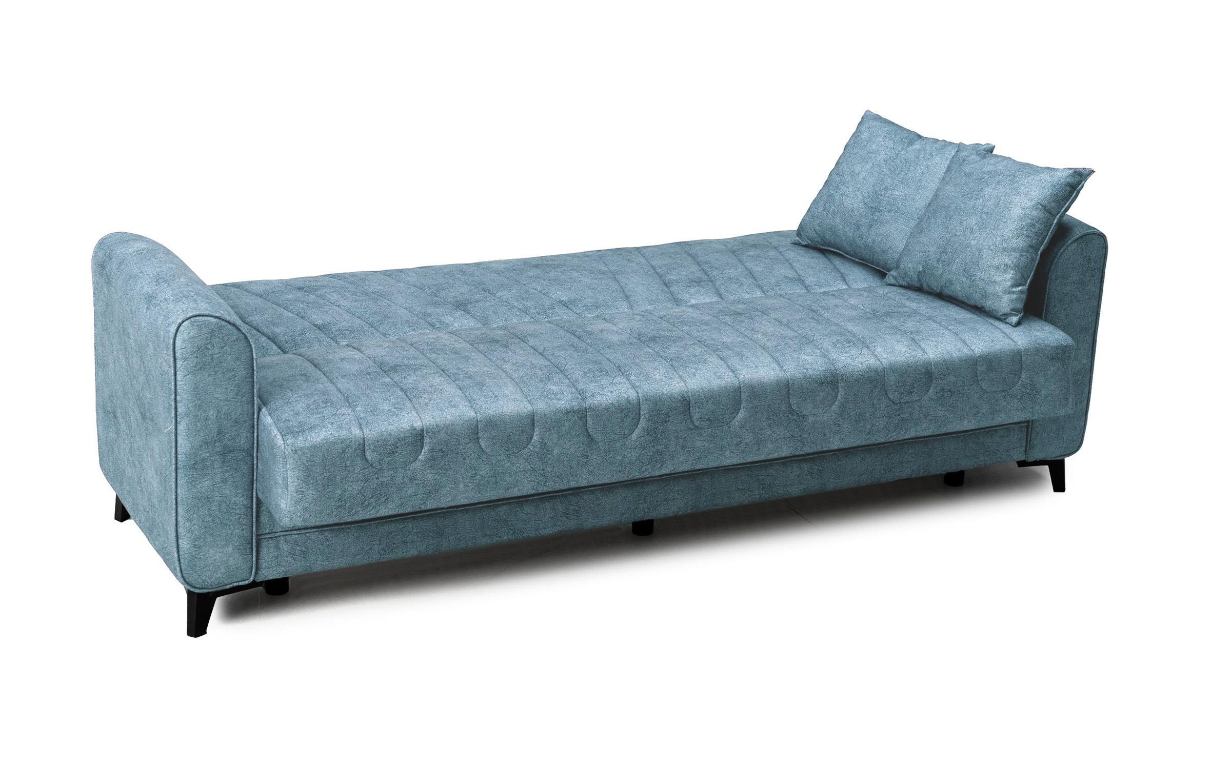 Canapea extensibila click- clack Minos, gri-albastru deschis  4