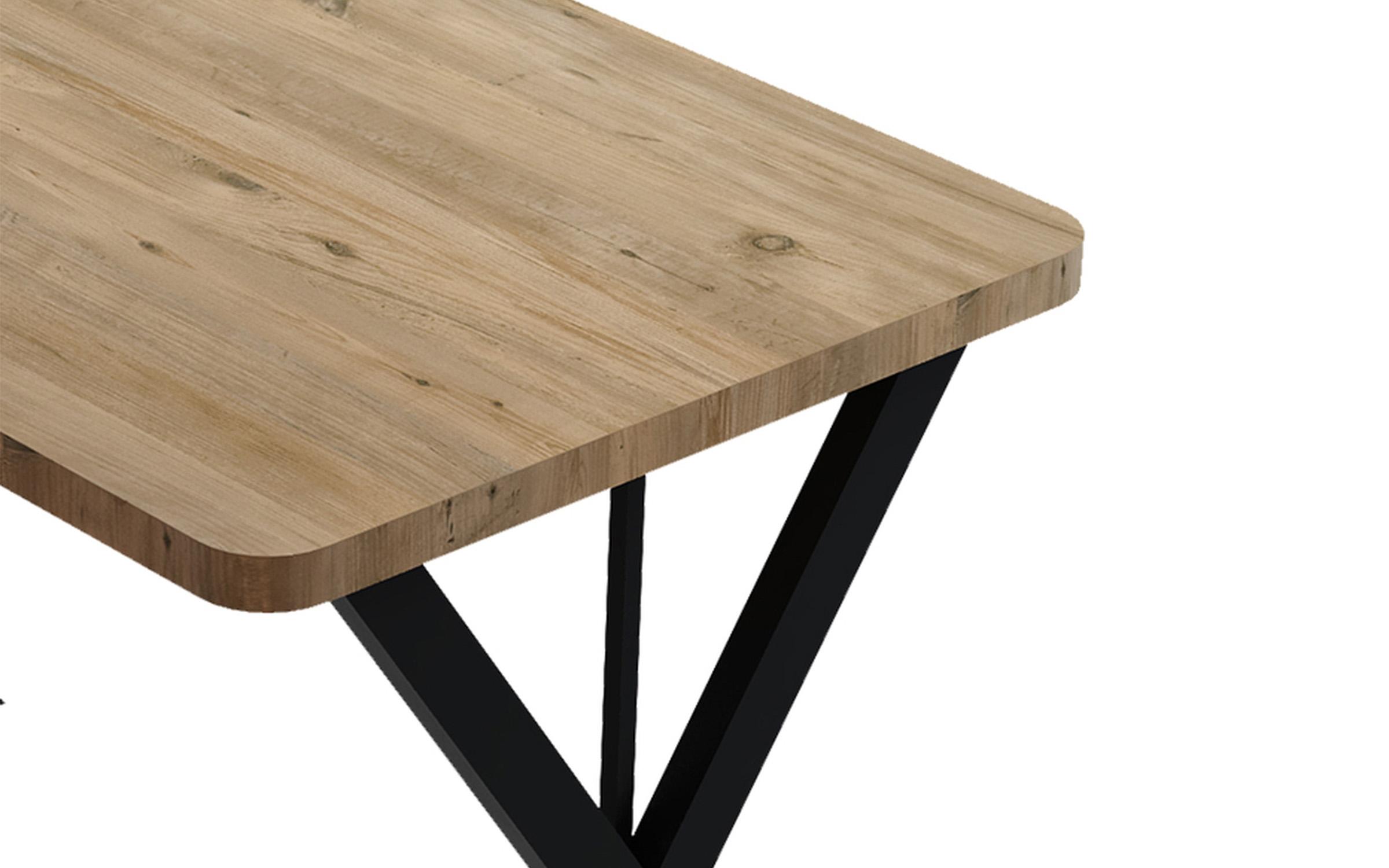 Masa dining Zerin, stejar + negru  3