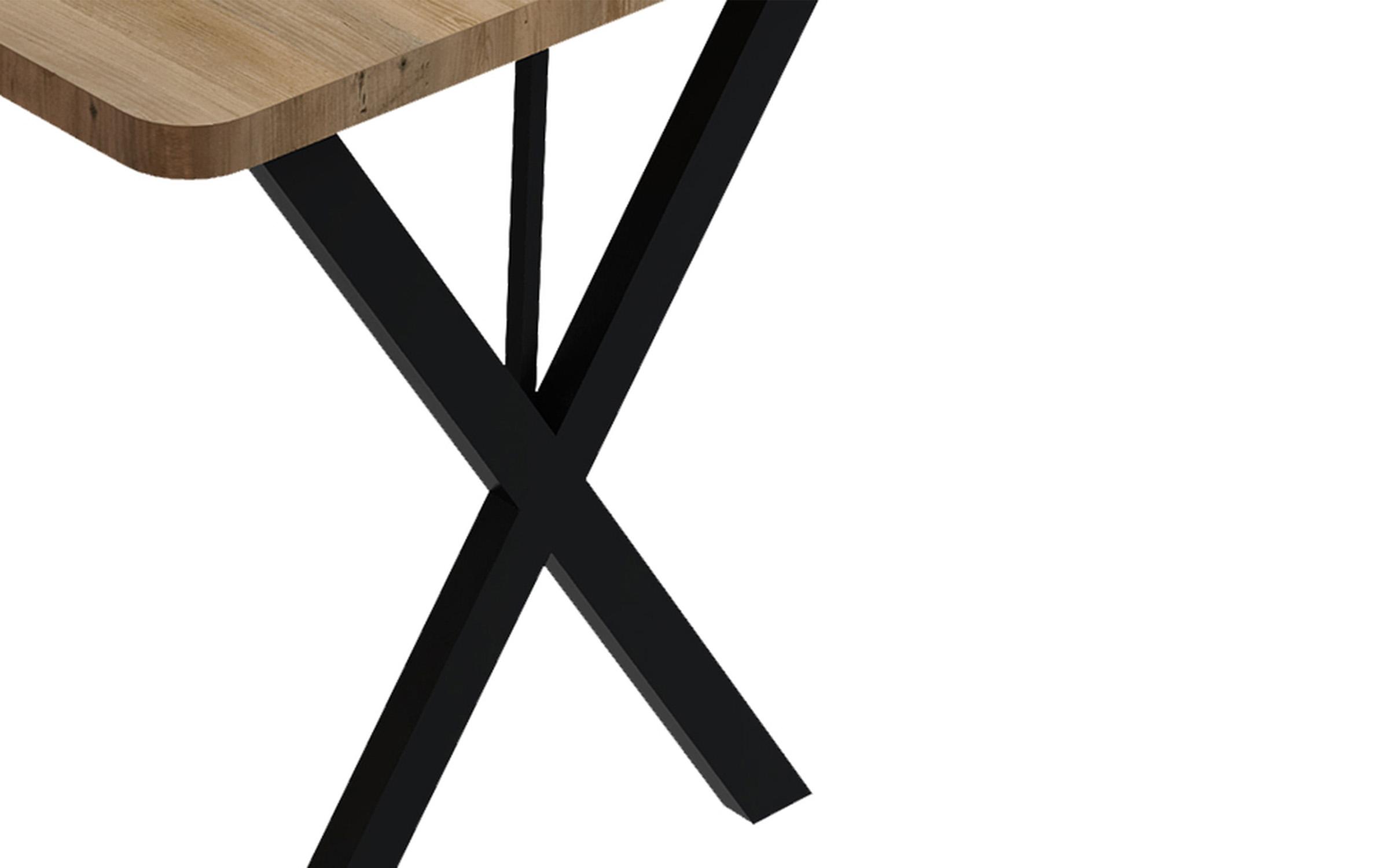 Masa dining Zerin, stejar + negru  4