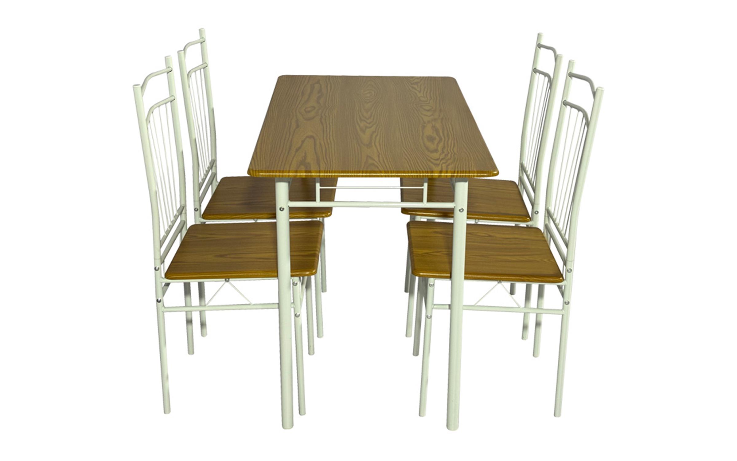 Set masa + scaune Reforia, natural + alb  3