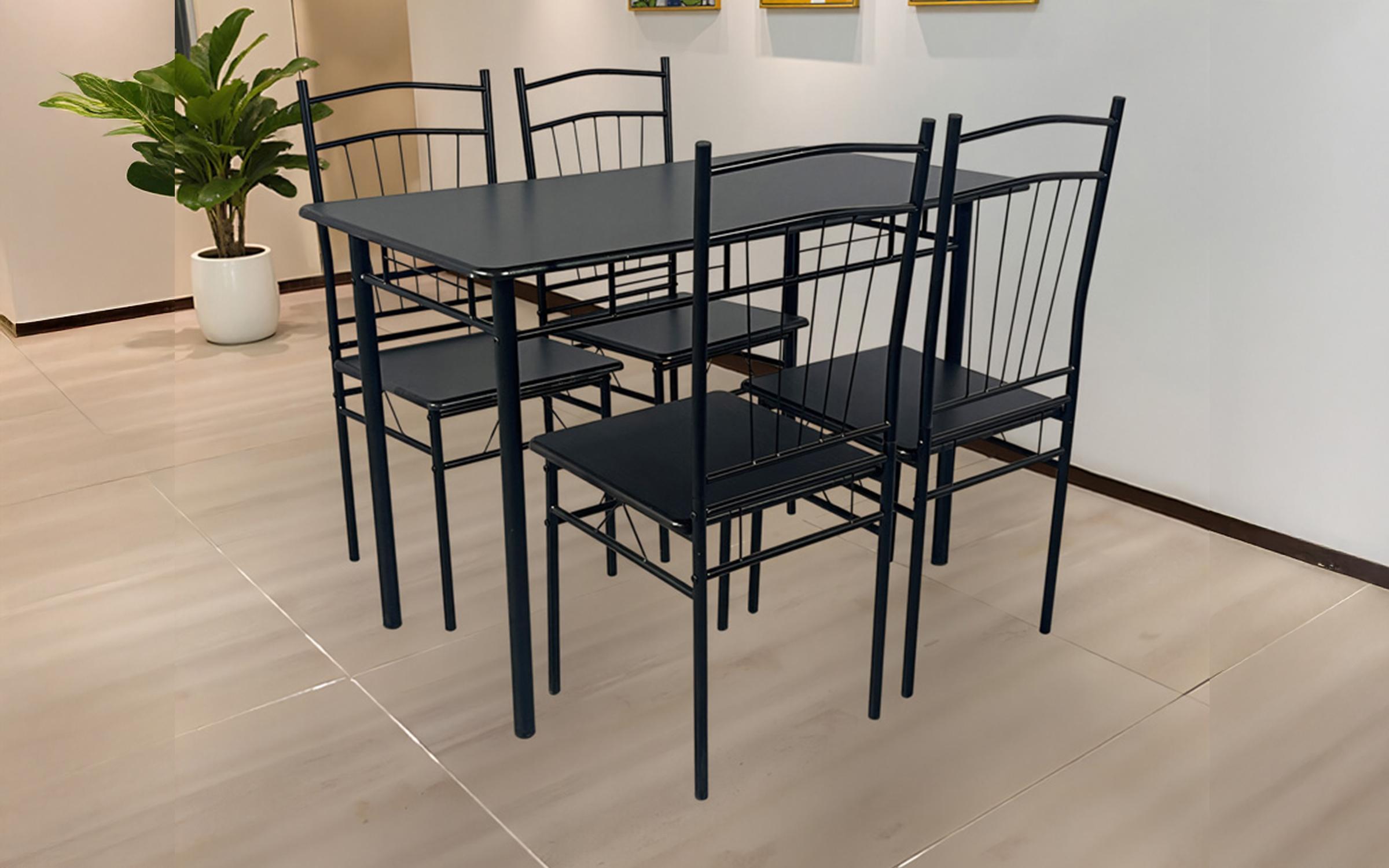 Set masa + scaune Reforia, negru  1