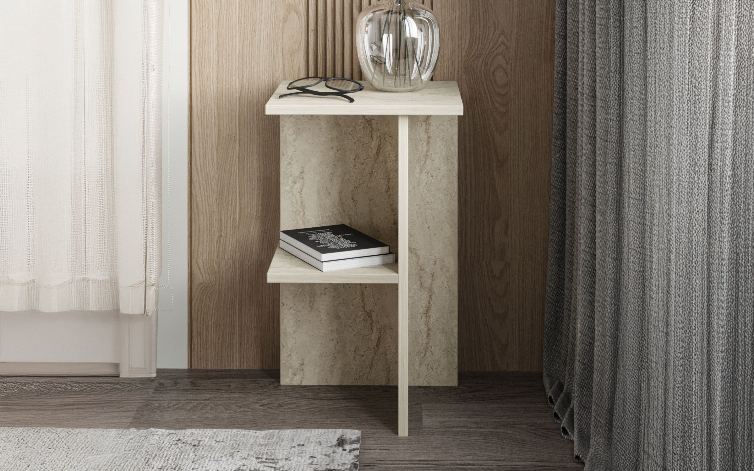 Noptiera Lerai, decor travertin  3