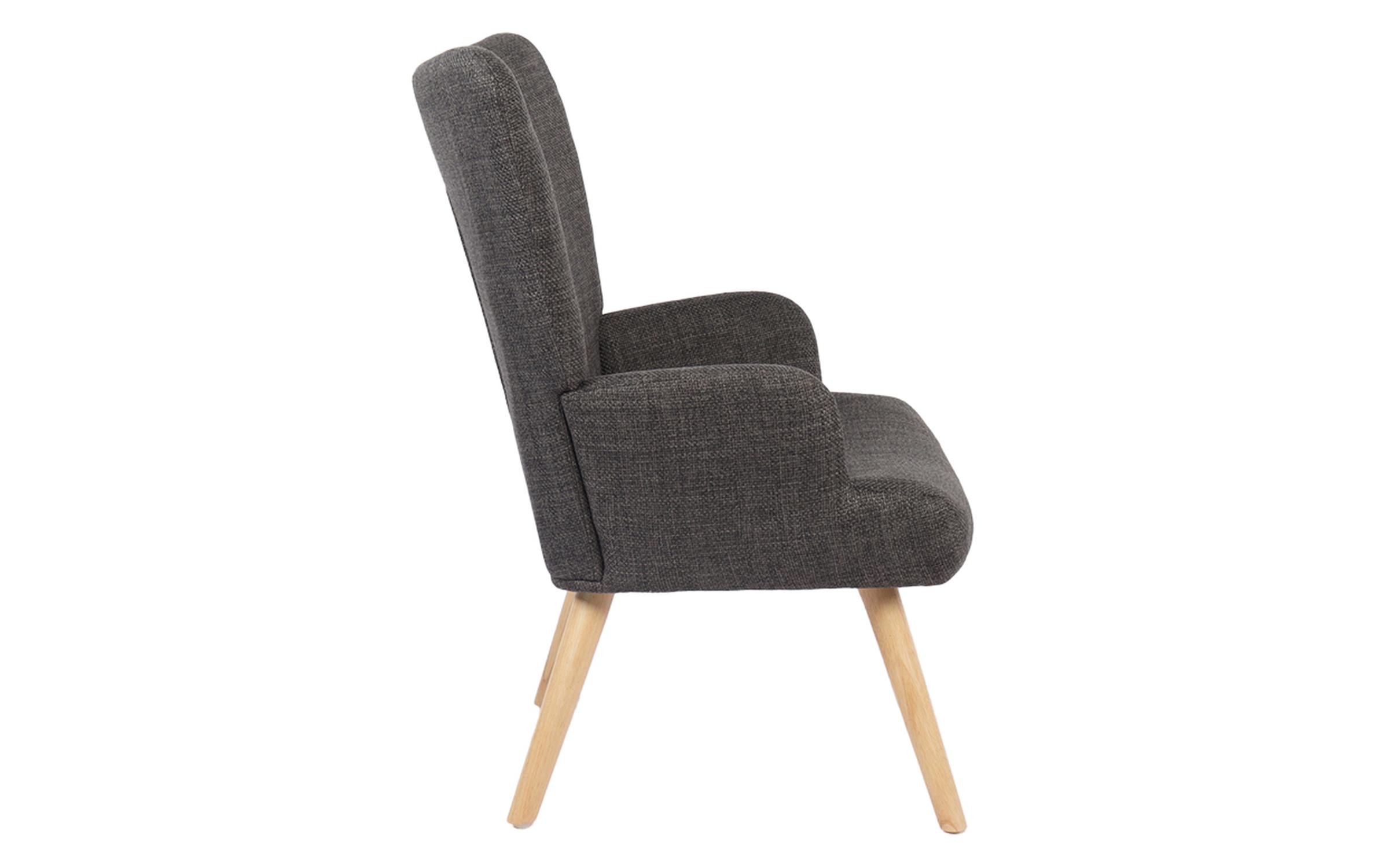 Fotoliu Gerlina, gri inchis + natural  3