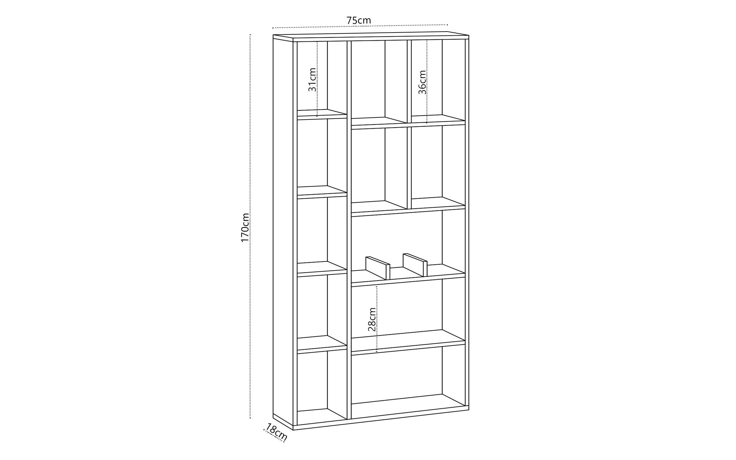 Etajera Demios, stejar safir  2