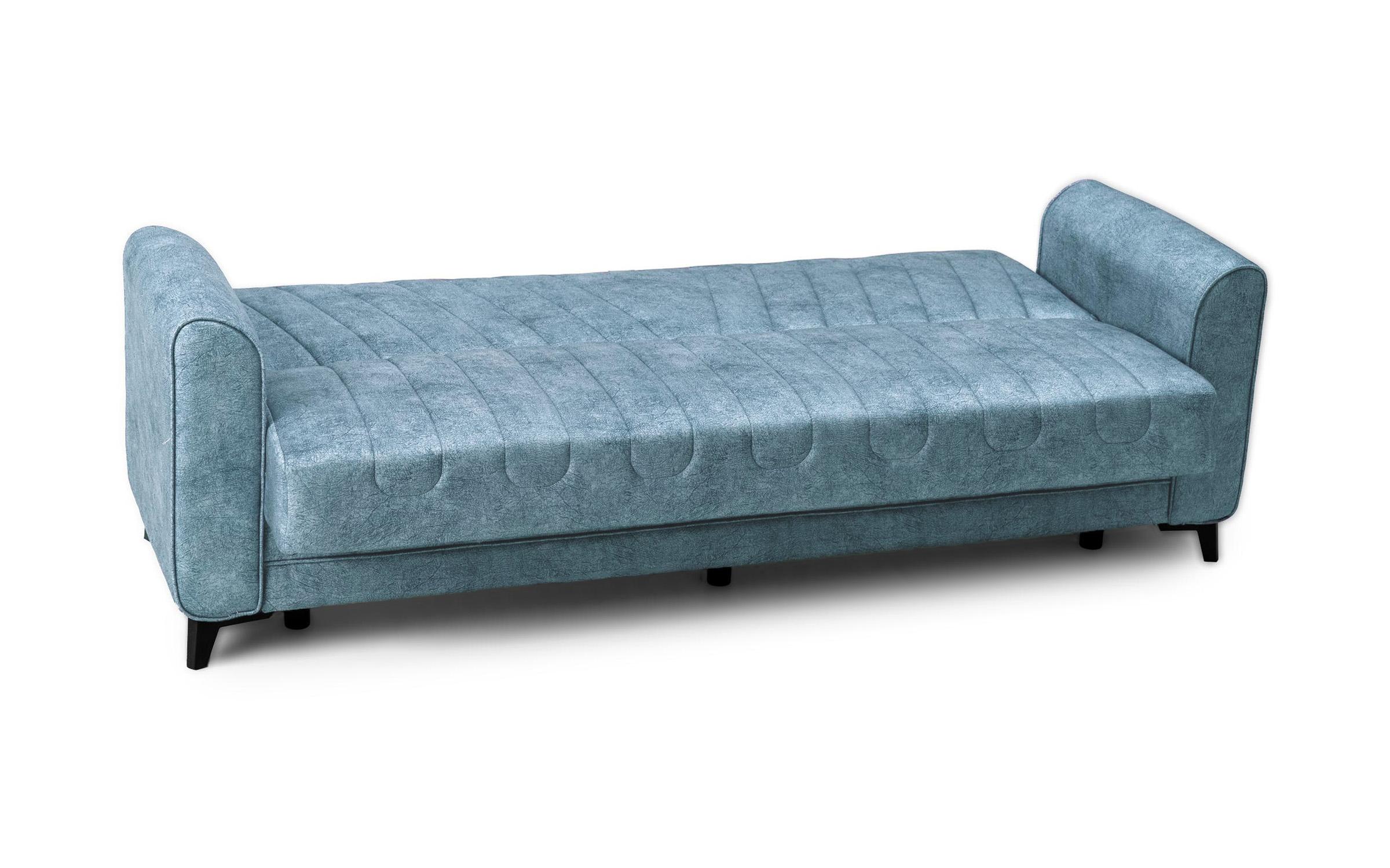 Canapea extensibila click- clack Minos, gri-albastru deschis  5