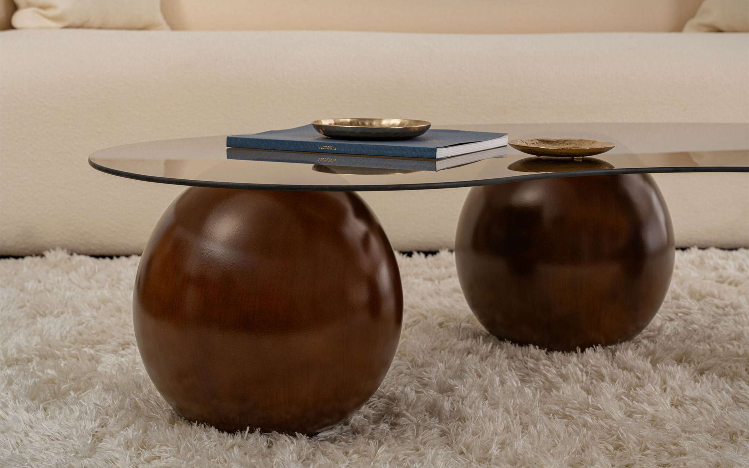 Masuta de cafea Linera, nuc  5