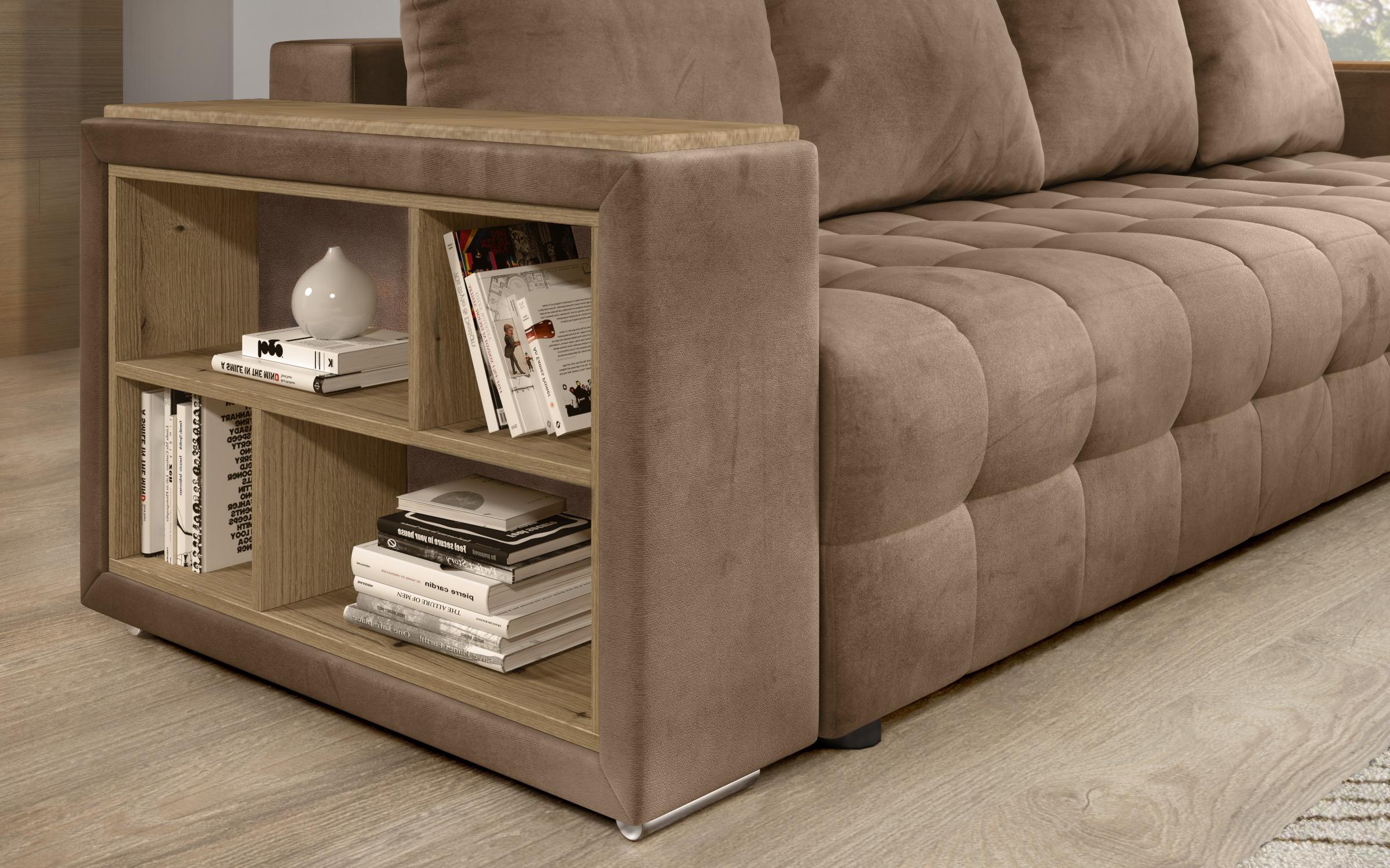 Coltar extensibil cu brat etajera Napoli, maro deschis  8