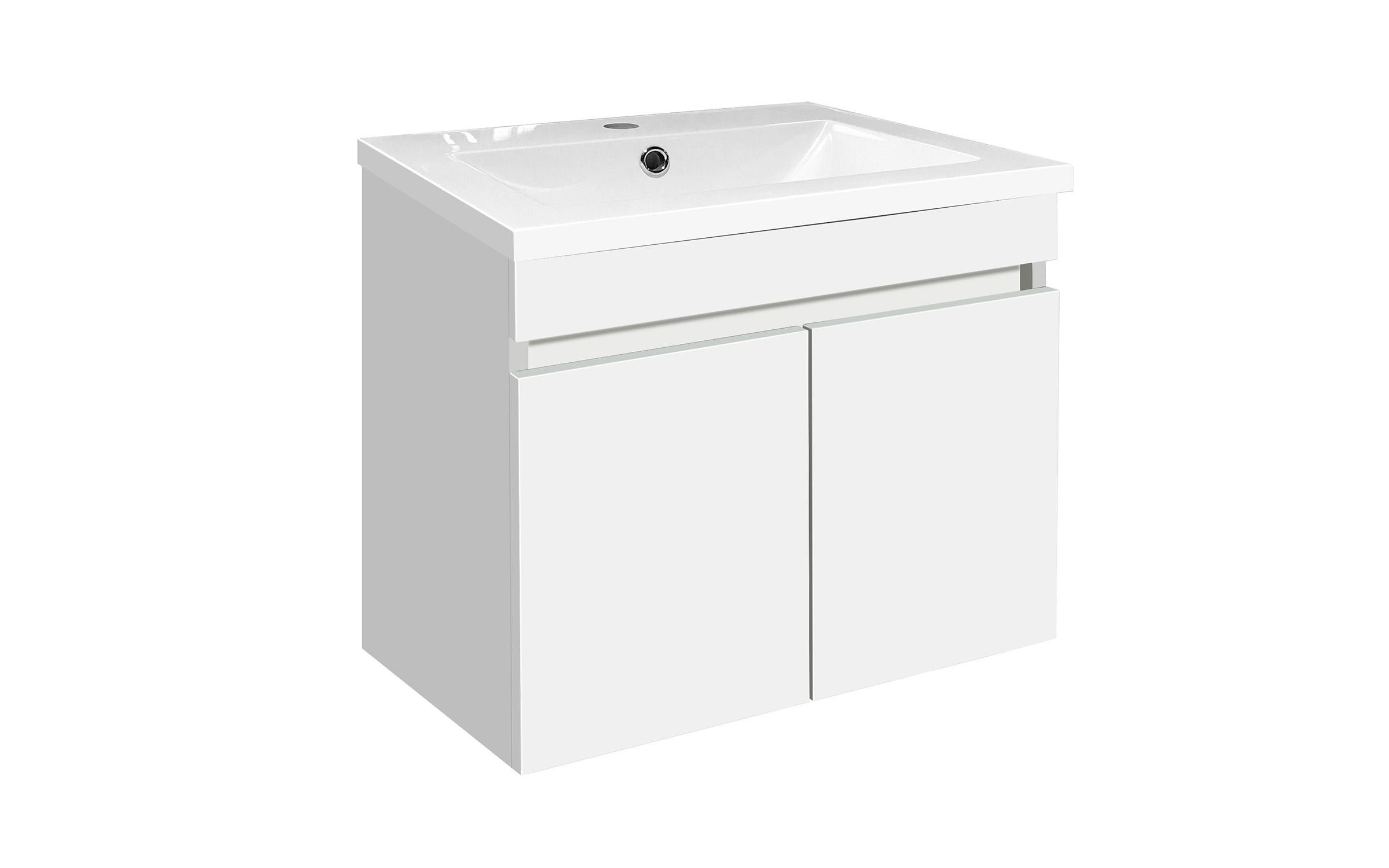 Dulap PVC pentru baie cu chiuveta, alb  1