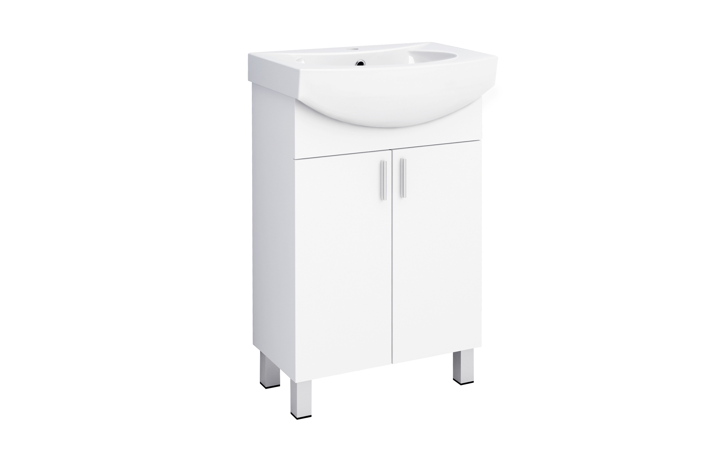 Dulap PVC pentru baie cu chiuveta ICP5535 + 4255 Dulap PVC pentru baie cu chiuveta, alb  1