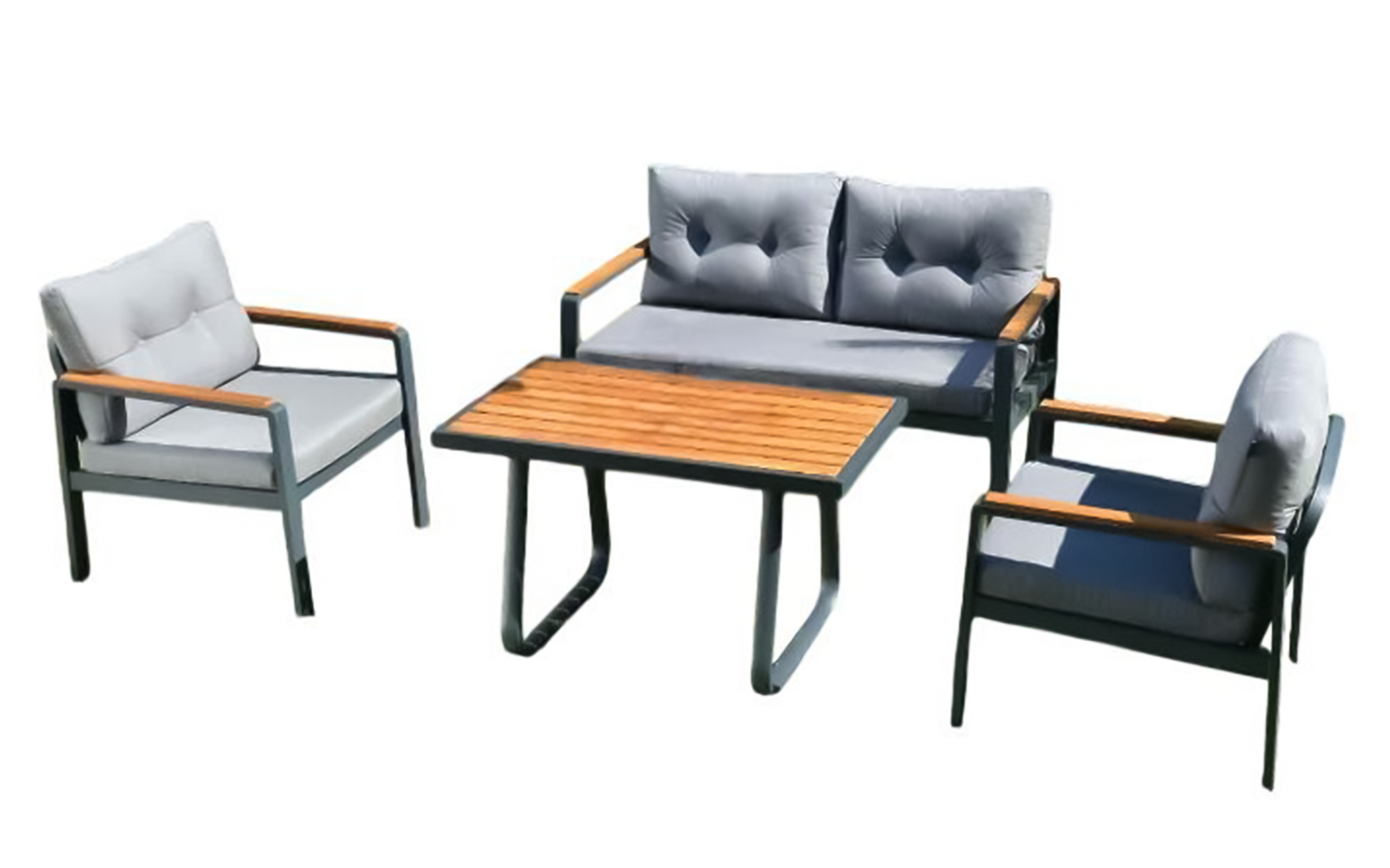 Set masa + scaune + canapea Tivoli, antracit + gri  2