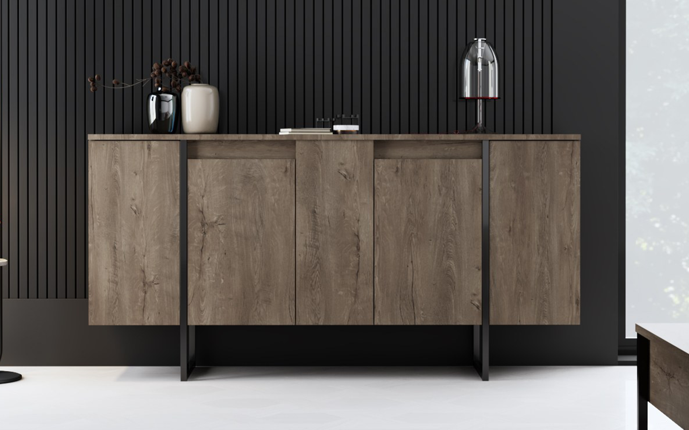 Comoda Larso, nuc + negru  2