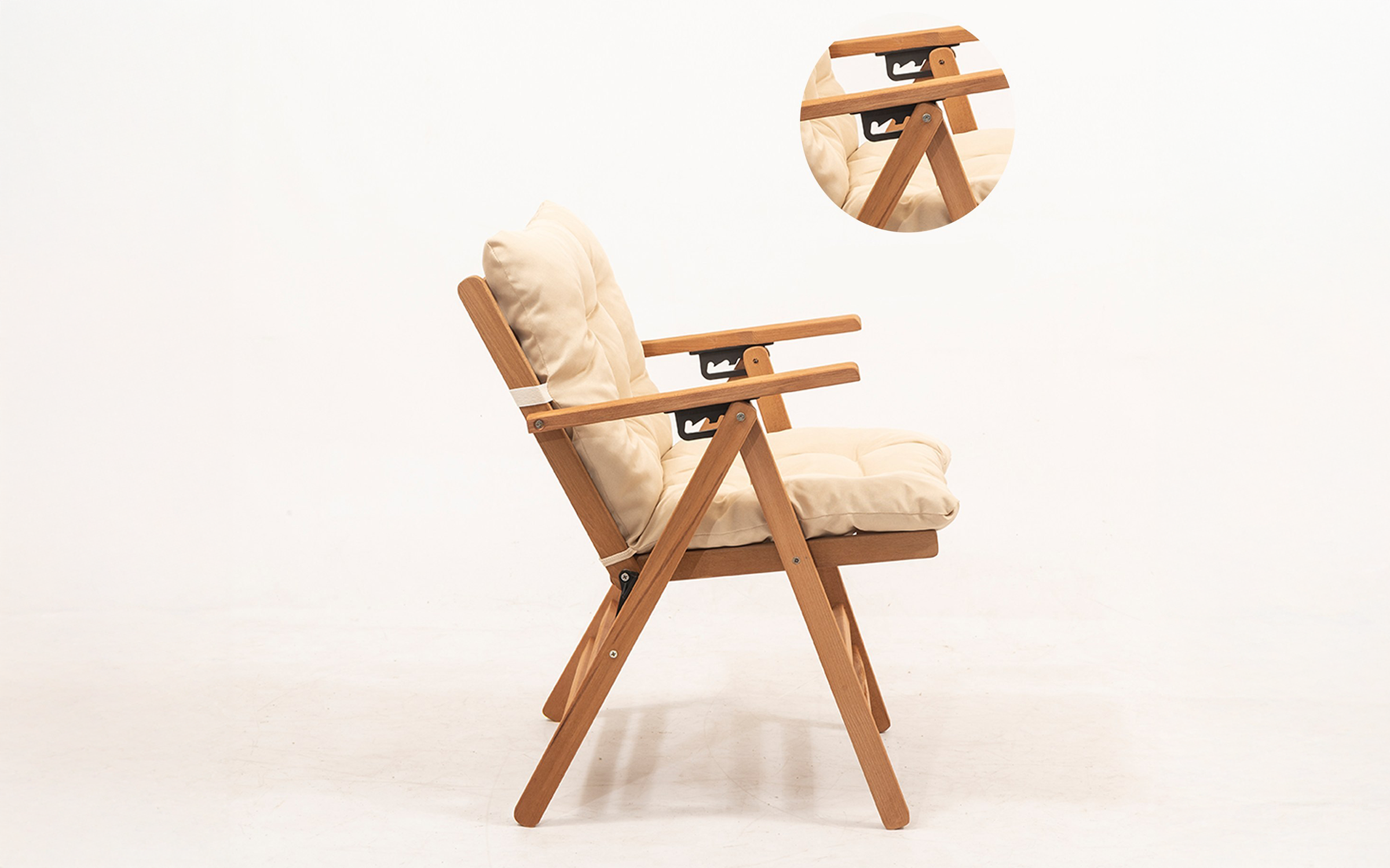 Scaun de gradina Linaro, natural + bej  3