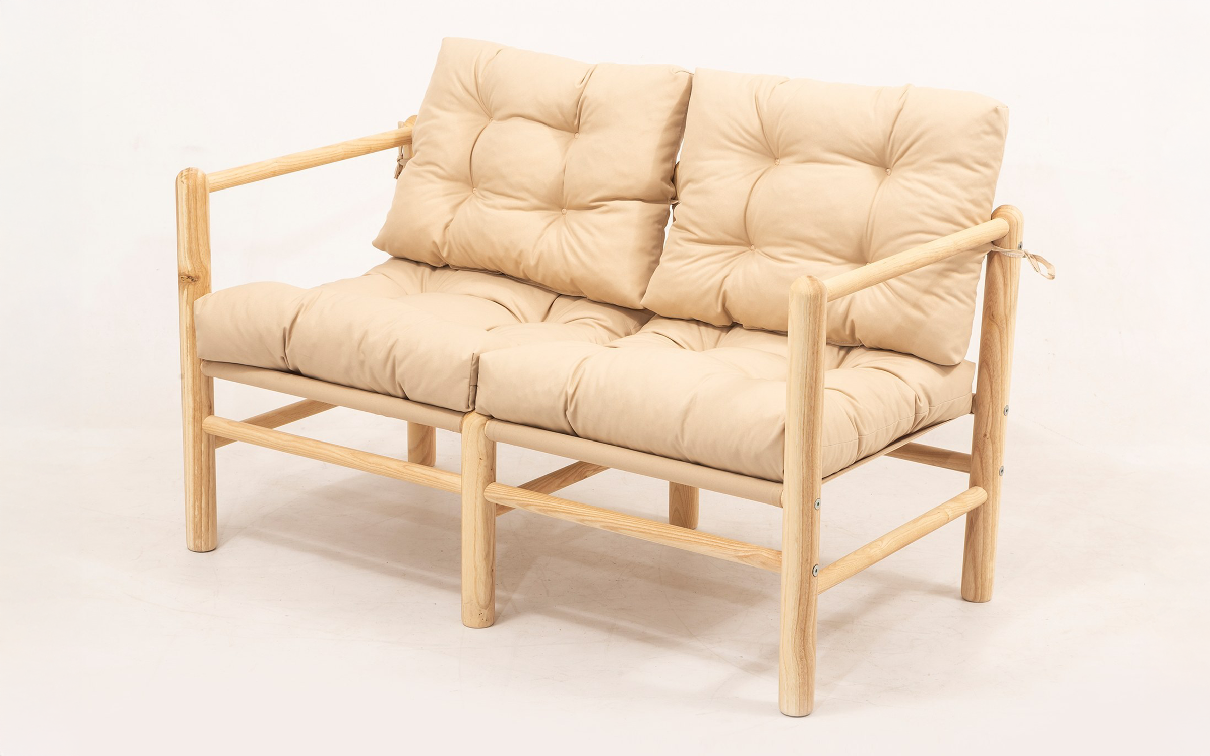 Set masa + scaune + canapea Amador, natural + bej  4