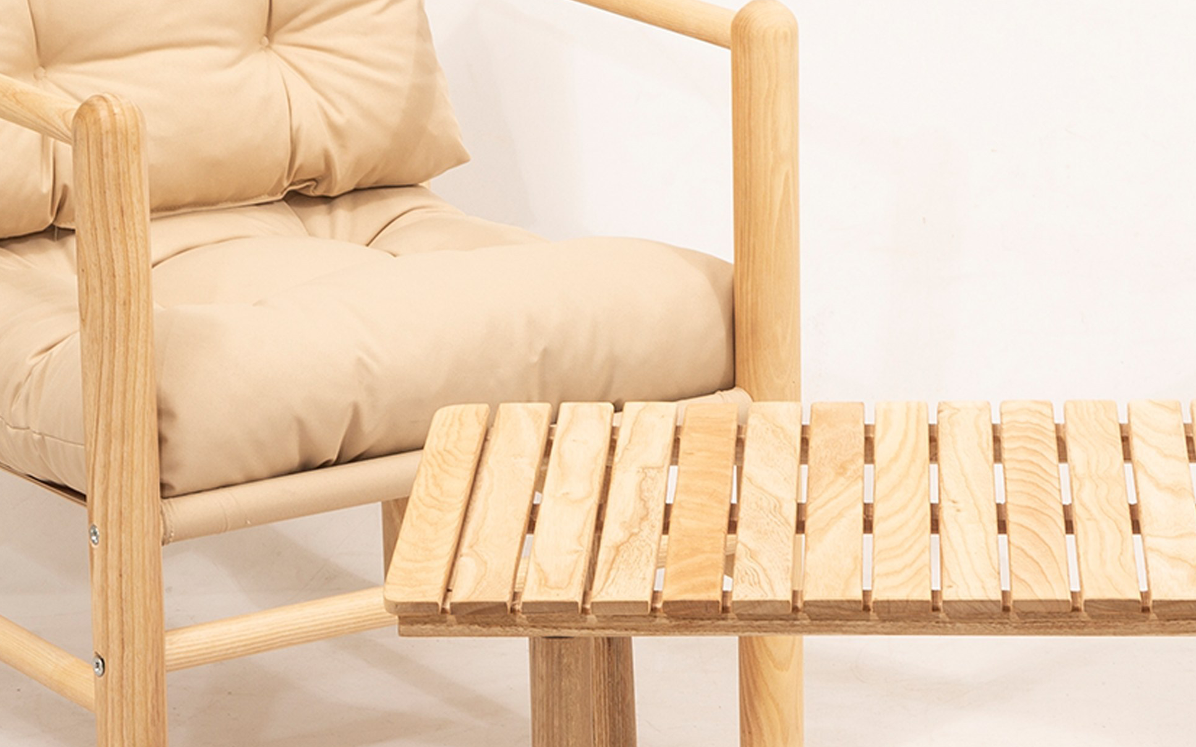 Set masa + scaune + canapea Amador, natural + bej  7