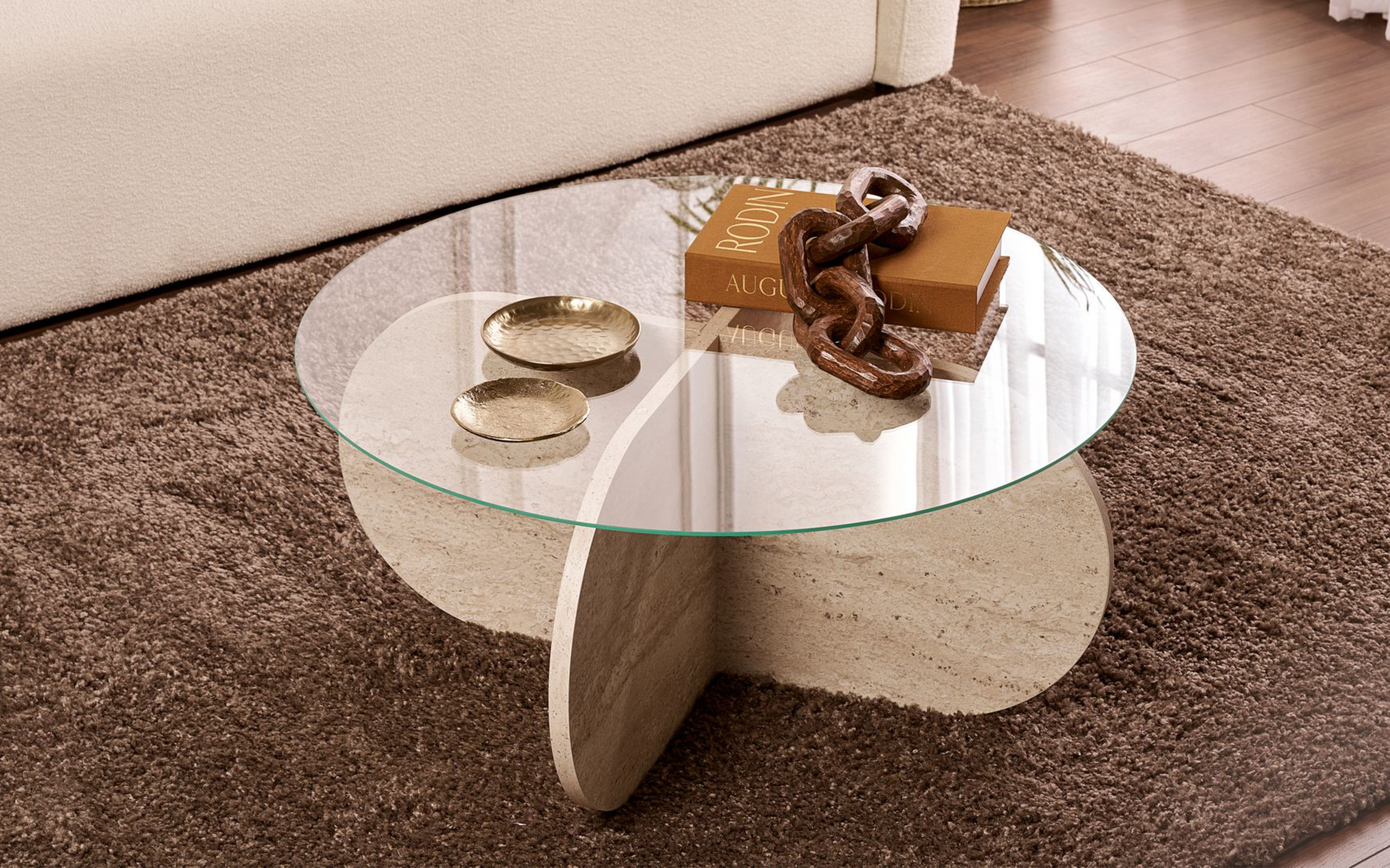 Masuta de cafea Veta, decor travertin  3