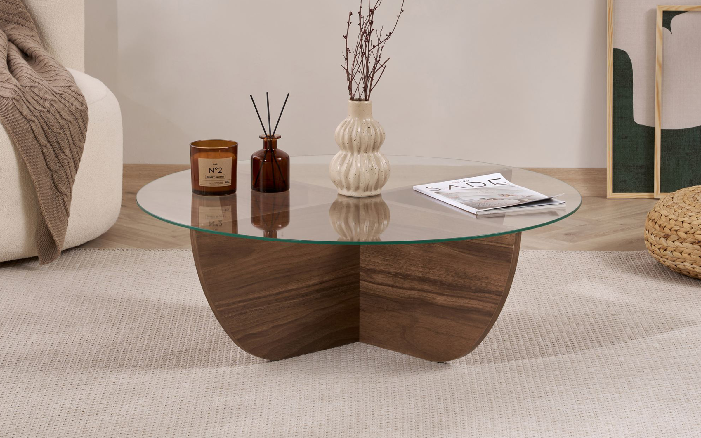 Masuta de cafea Lia, nuc  3