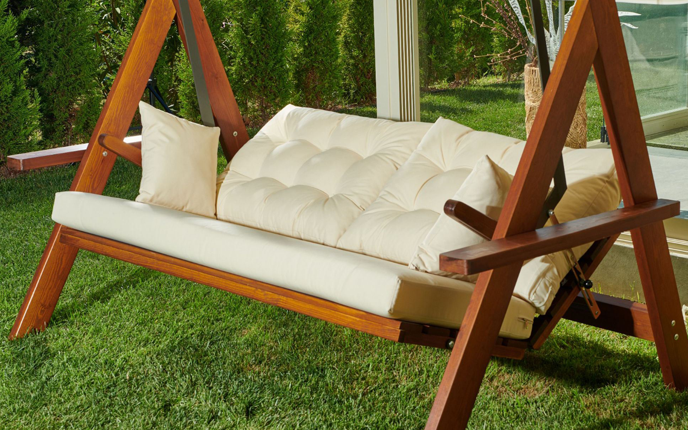 Качеля Лион, натуральный + бежевый  5