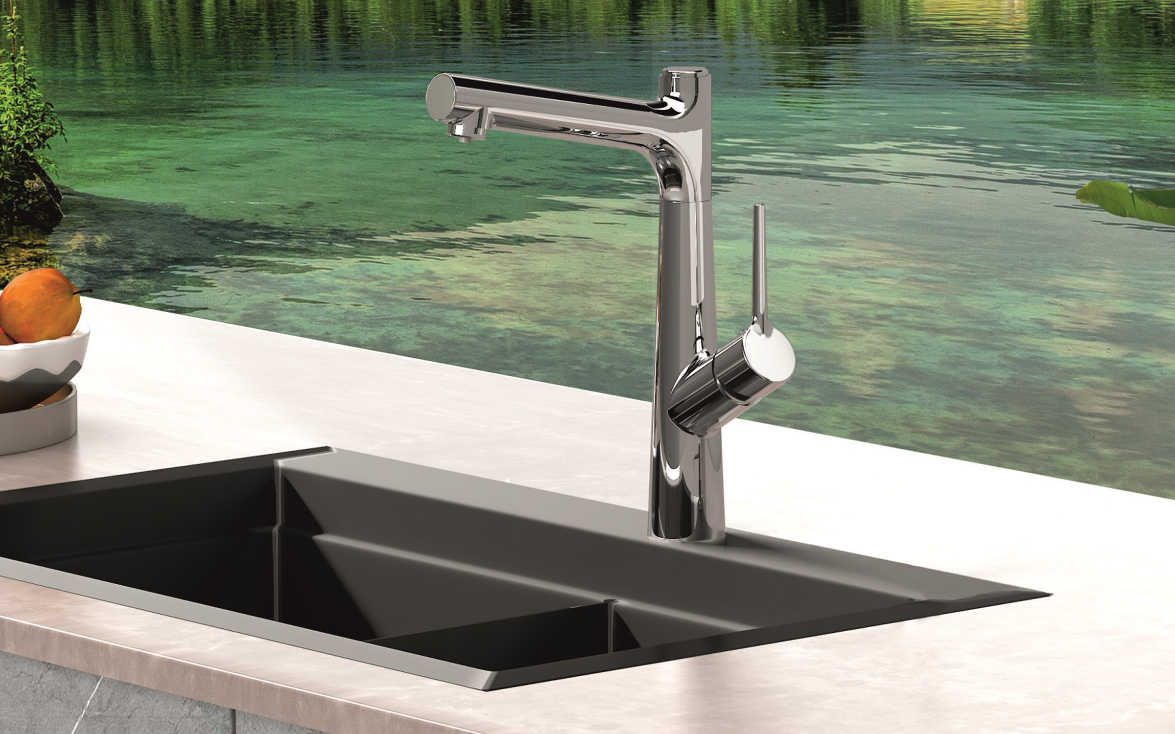 Robinet de bucatarie pentru apa potabila ICF7163445C, crom  2