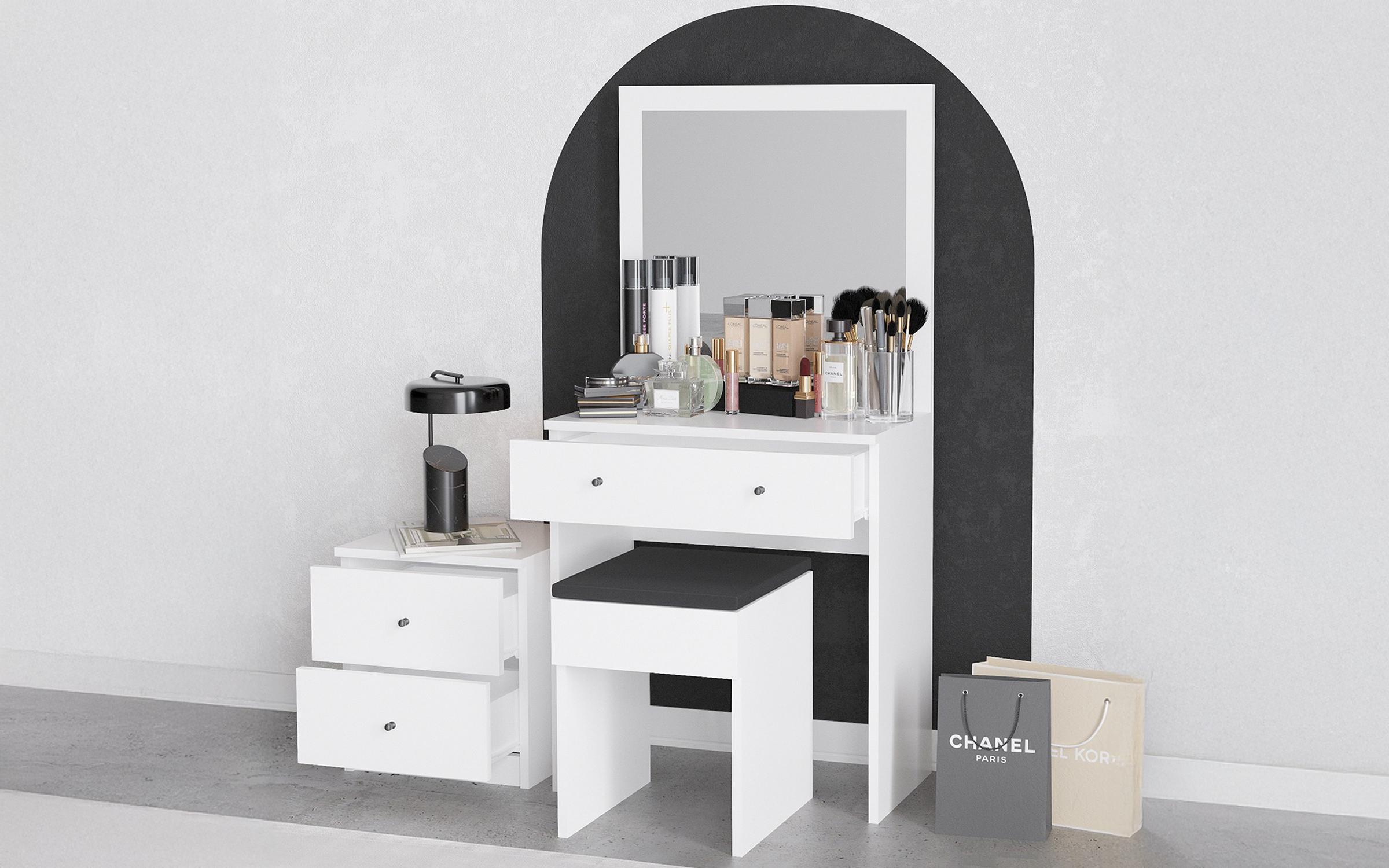 Masuta de toaleta Nesi, alb  3