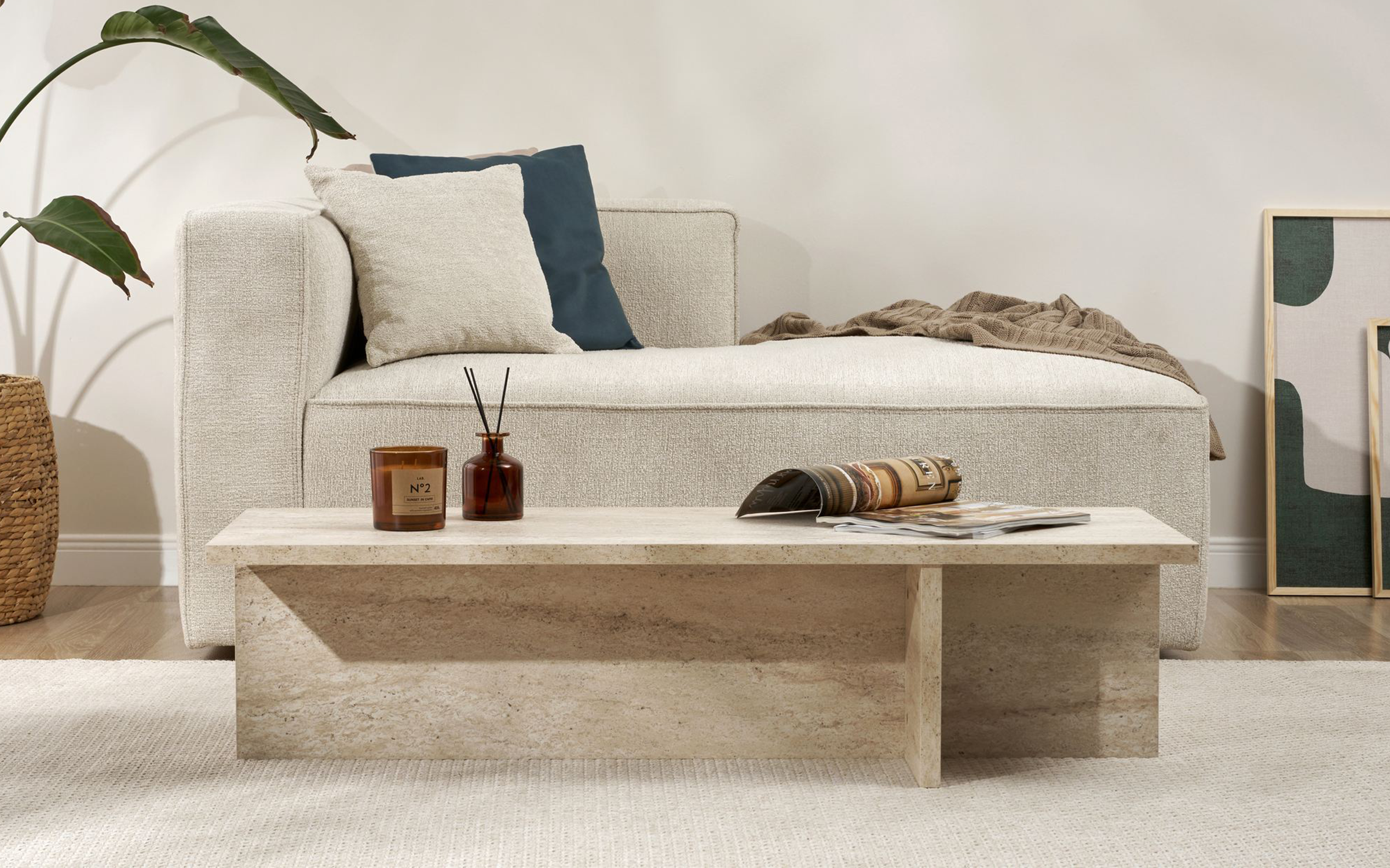 Masuta de cafea Elara, decor travertin  3