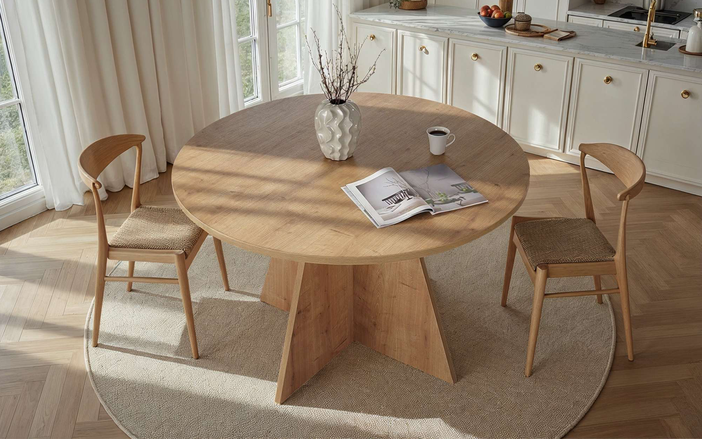 Masa dining Virela, stejar safir  3