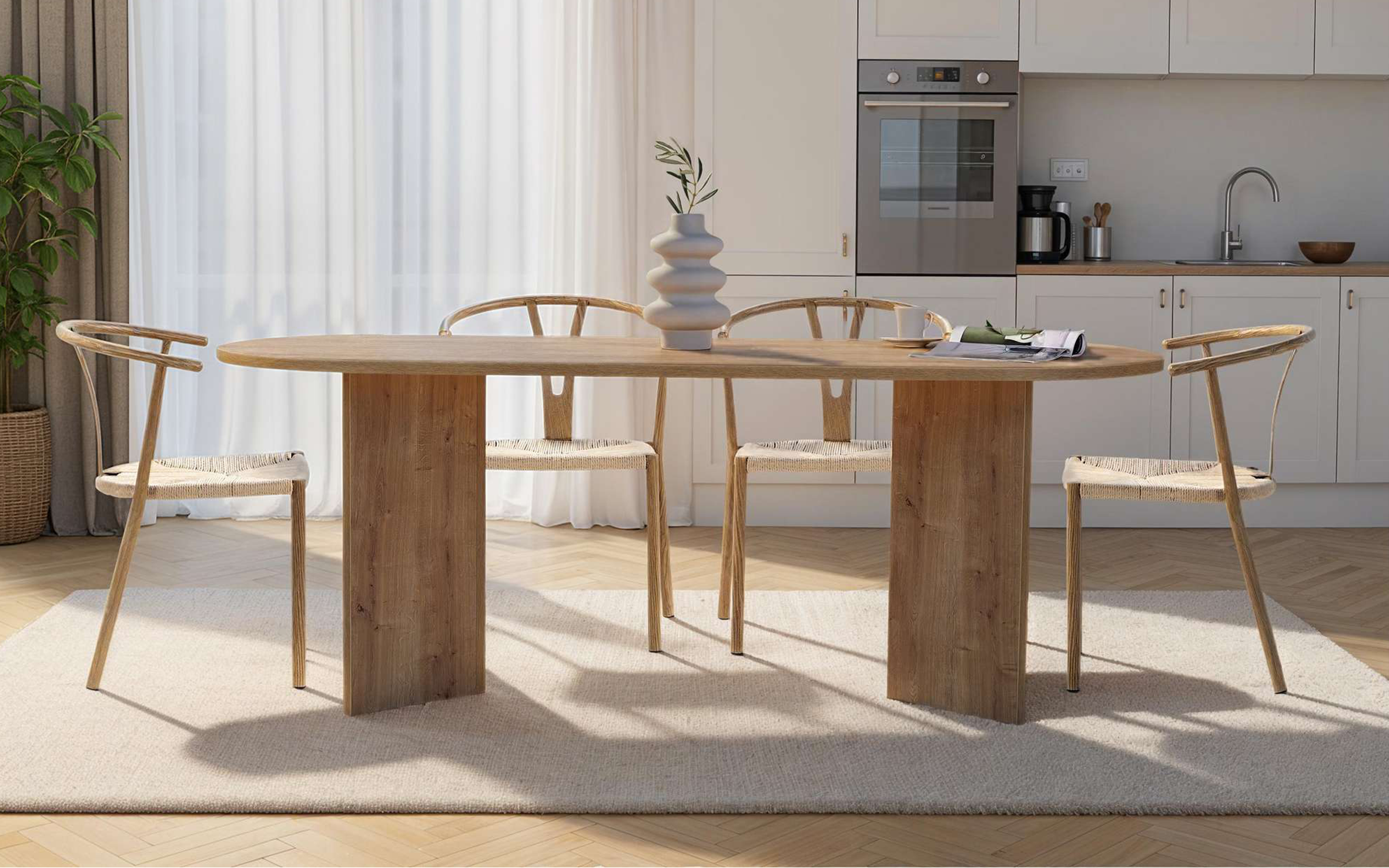 Masa dining Sabela, stejar safir  3