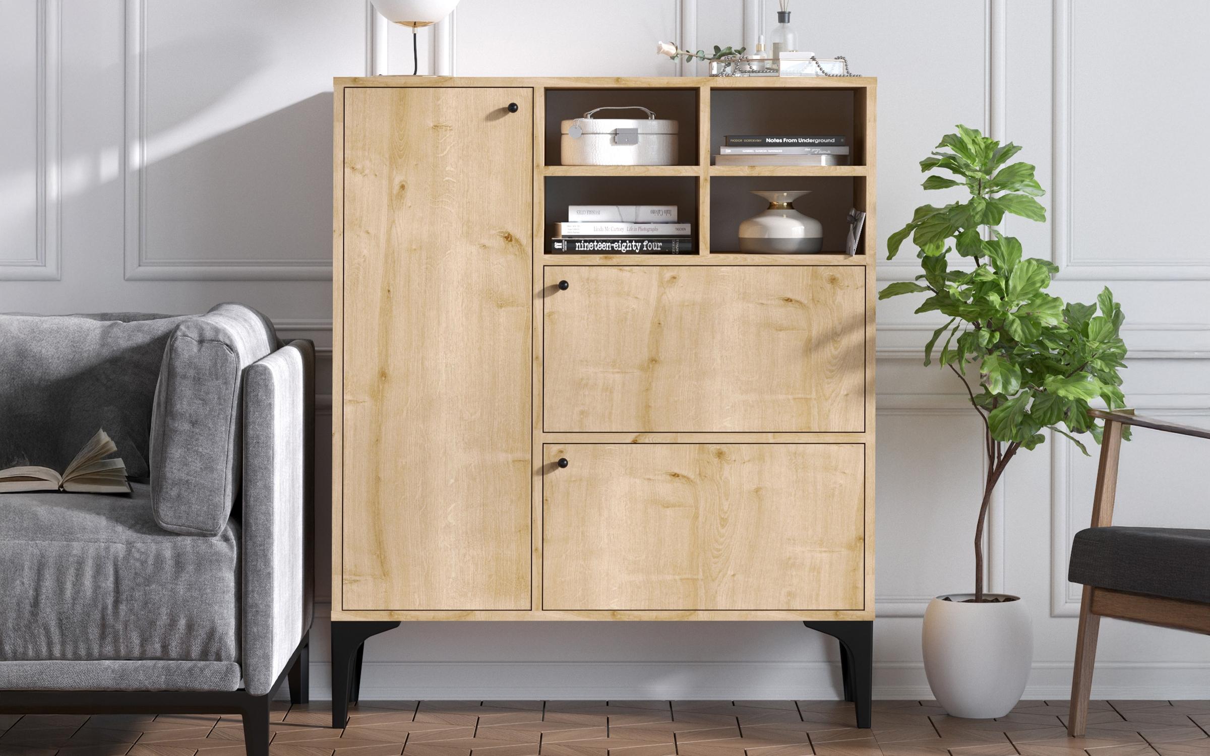 Comoda Evorio, stejar safir  1