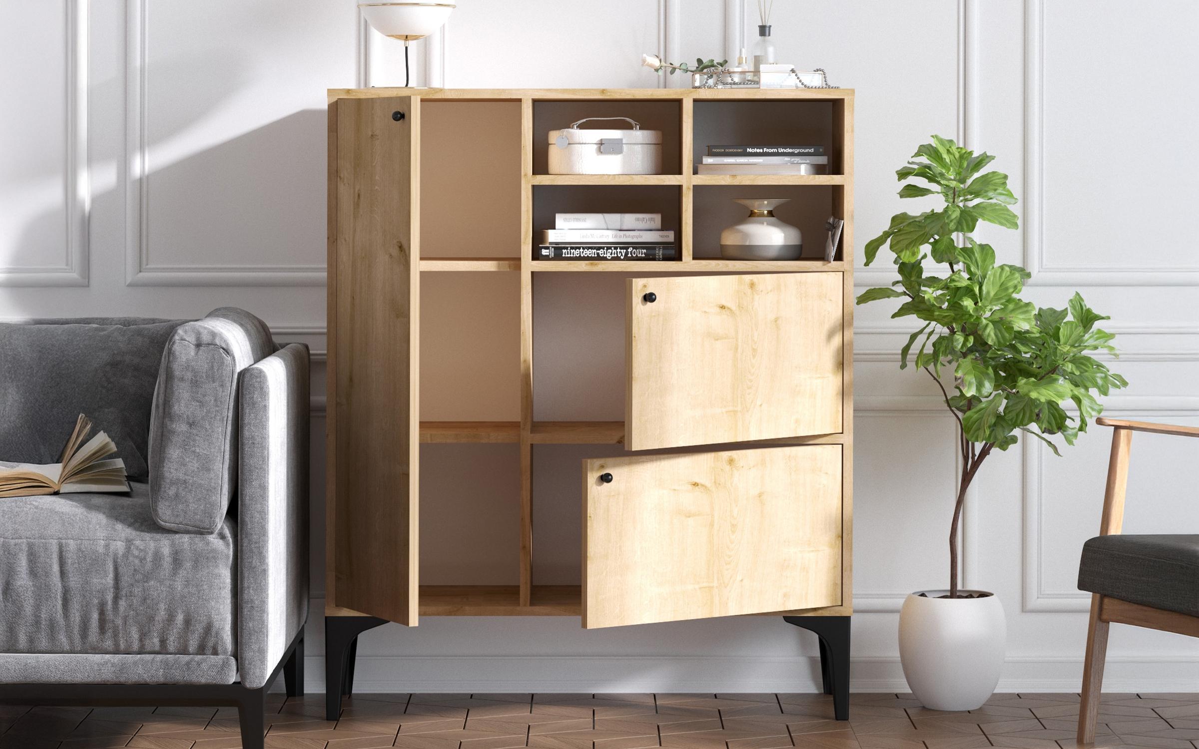 Comoda Evorio, stejar safir  3