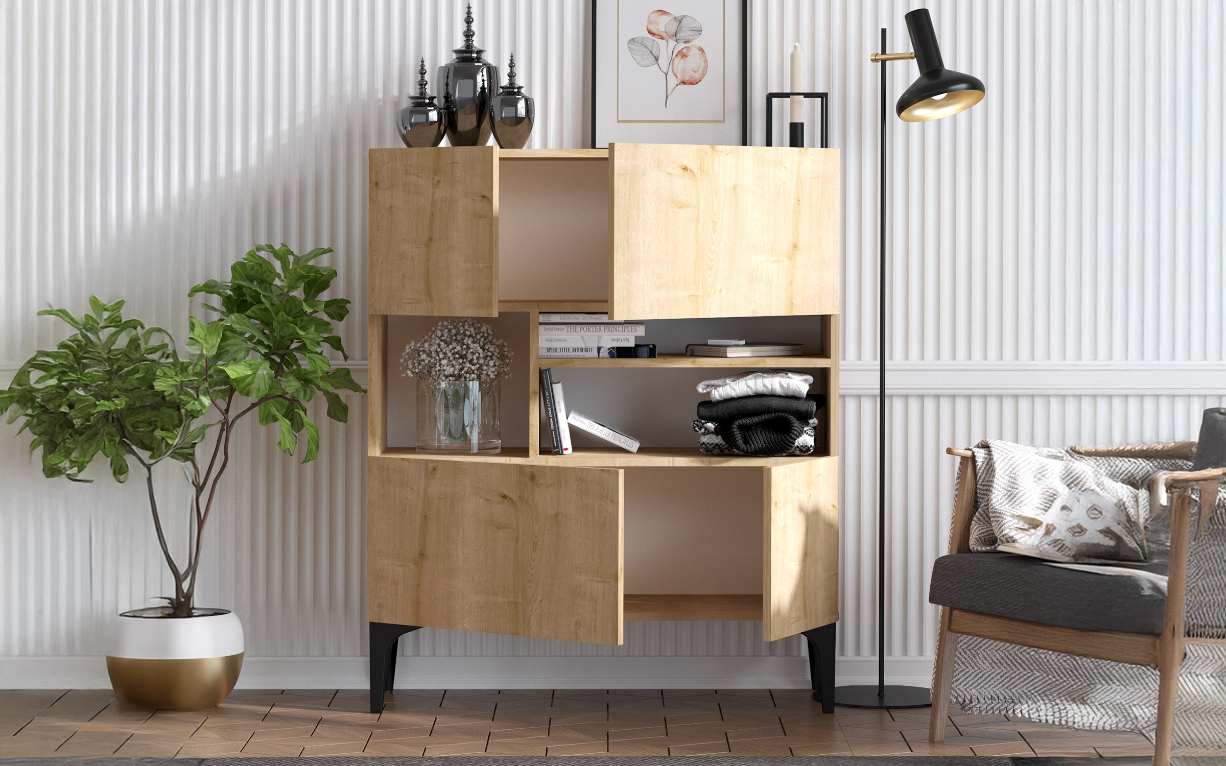 Comoda Crista, stejar safir  3