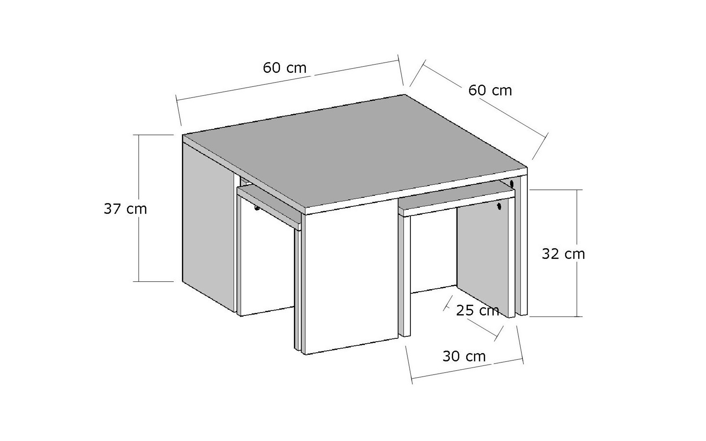 Set masute de cafea Savona, stejar safir  2