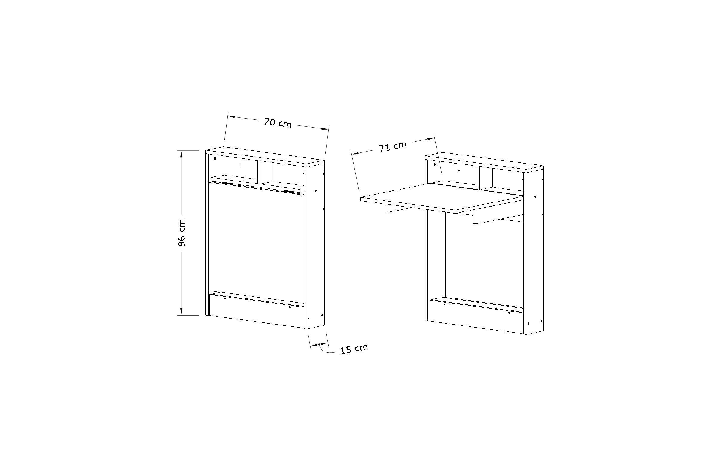 Masa pentru perete /pliabila/ Artona, alb + patara  2