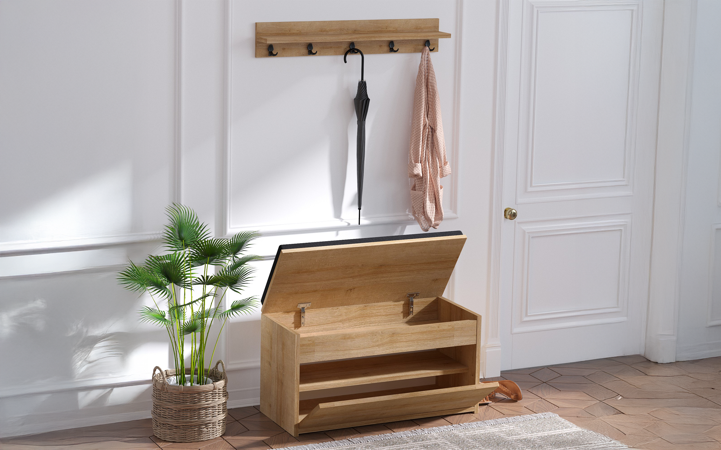 Cuier Bart, stejar + negru  2