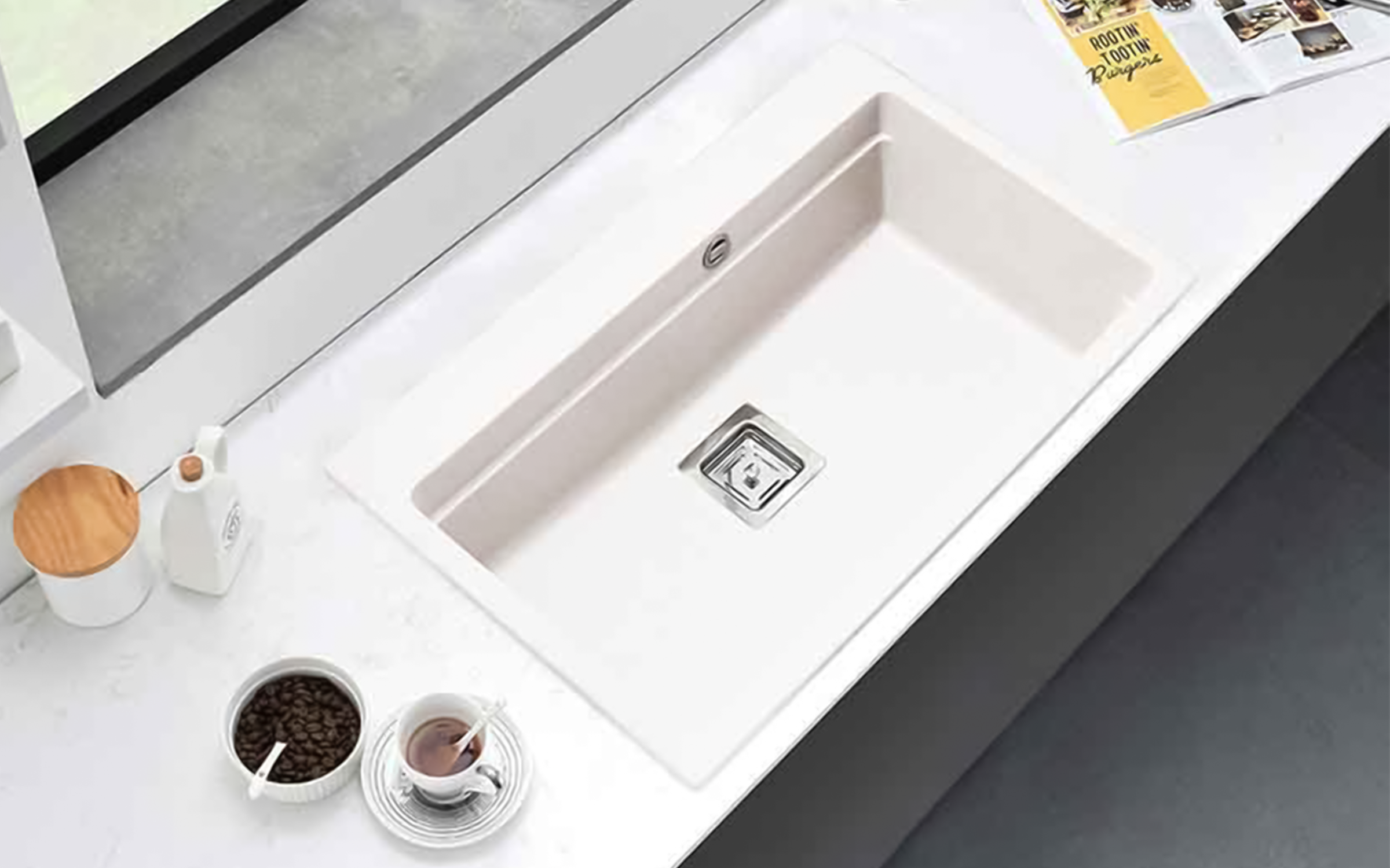 8213 Chiuveta din granit, alb  2