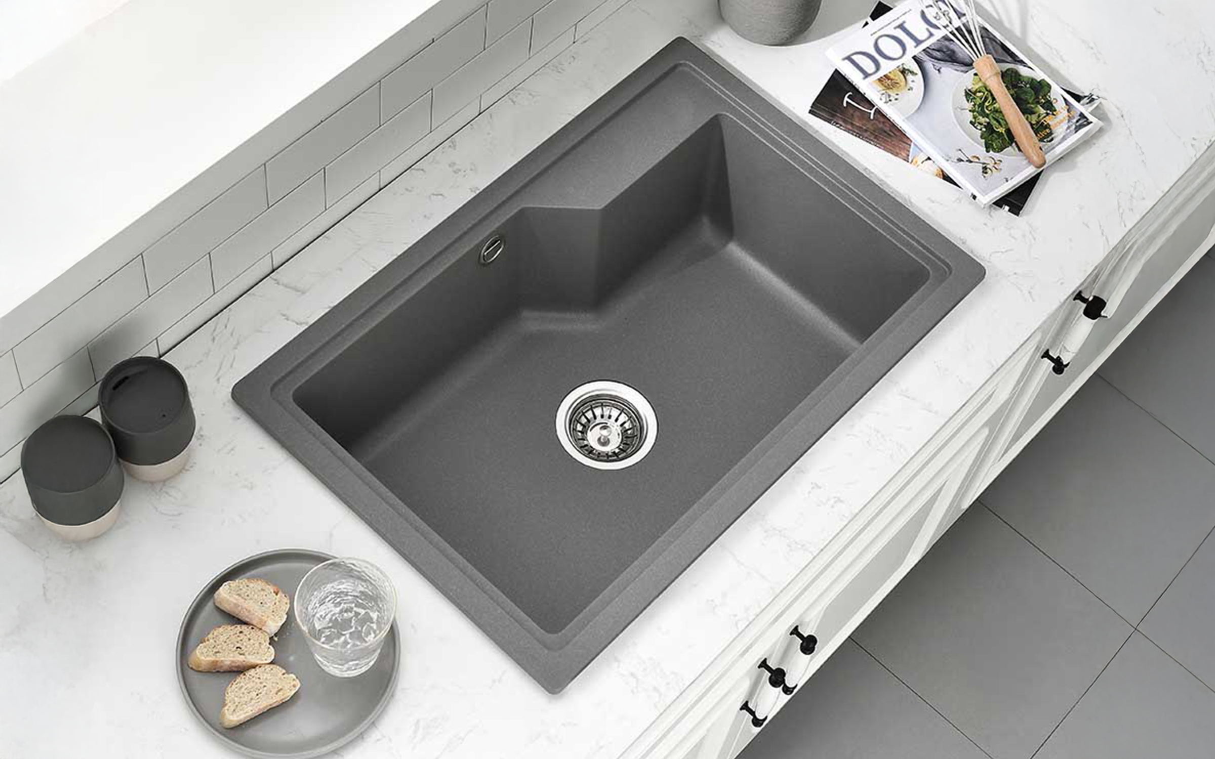 ICGS 8315 Chiuveta din granit, gri mat  2