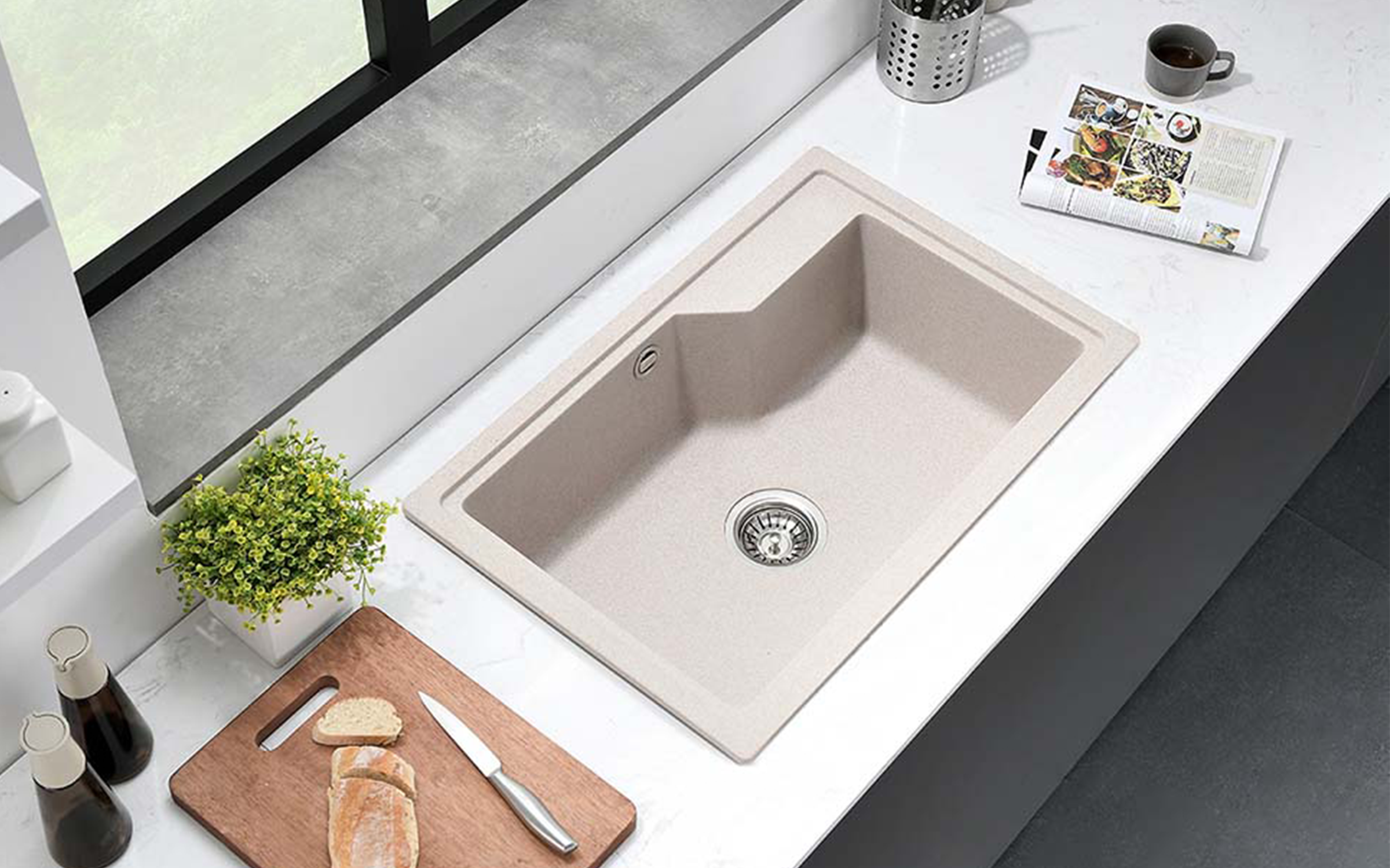 ICGS 8315 Chiuveta din granit, nisipiu mat  2