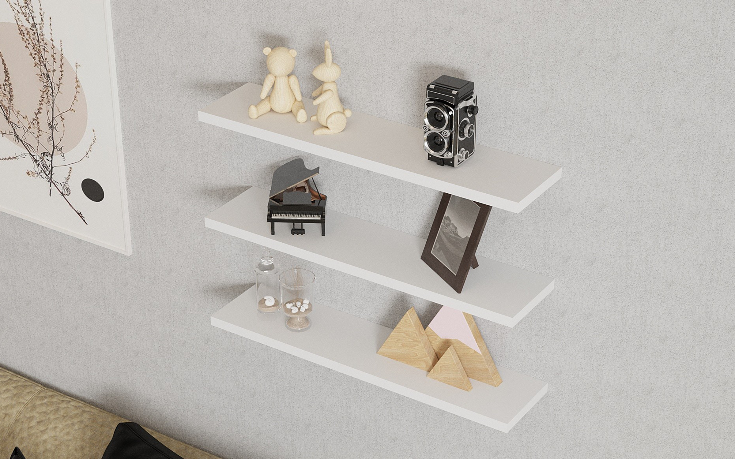 Etajera Boca, alb  2