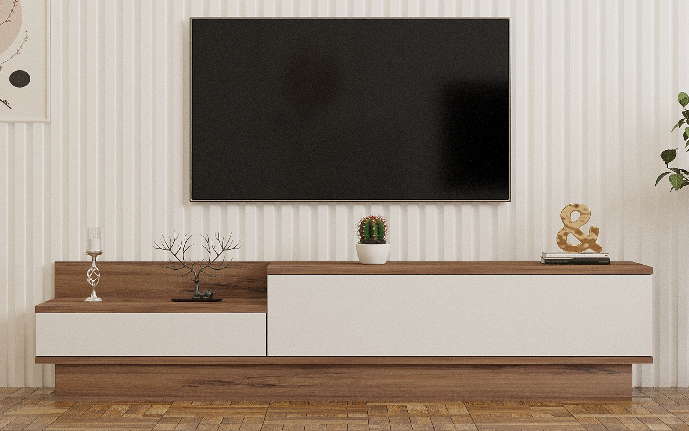 Modul TV Barko, pin atlantic + alb  2