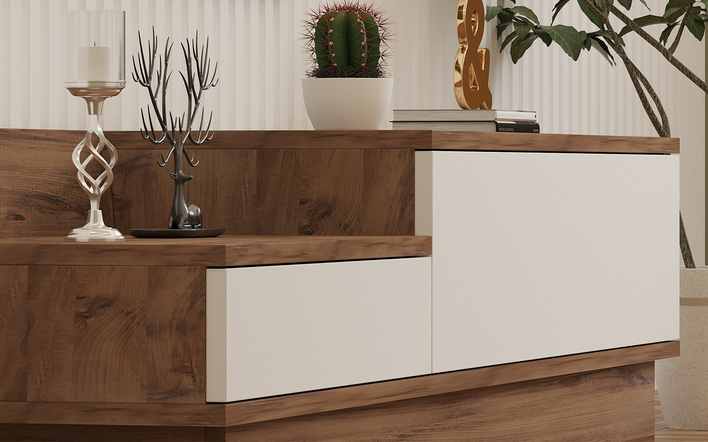 Modul TV Barko, pin atlantic + alb  3