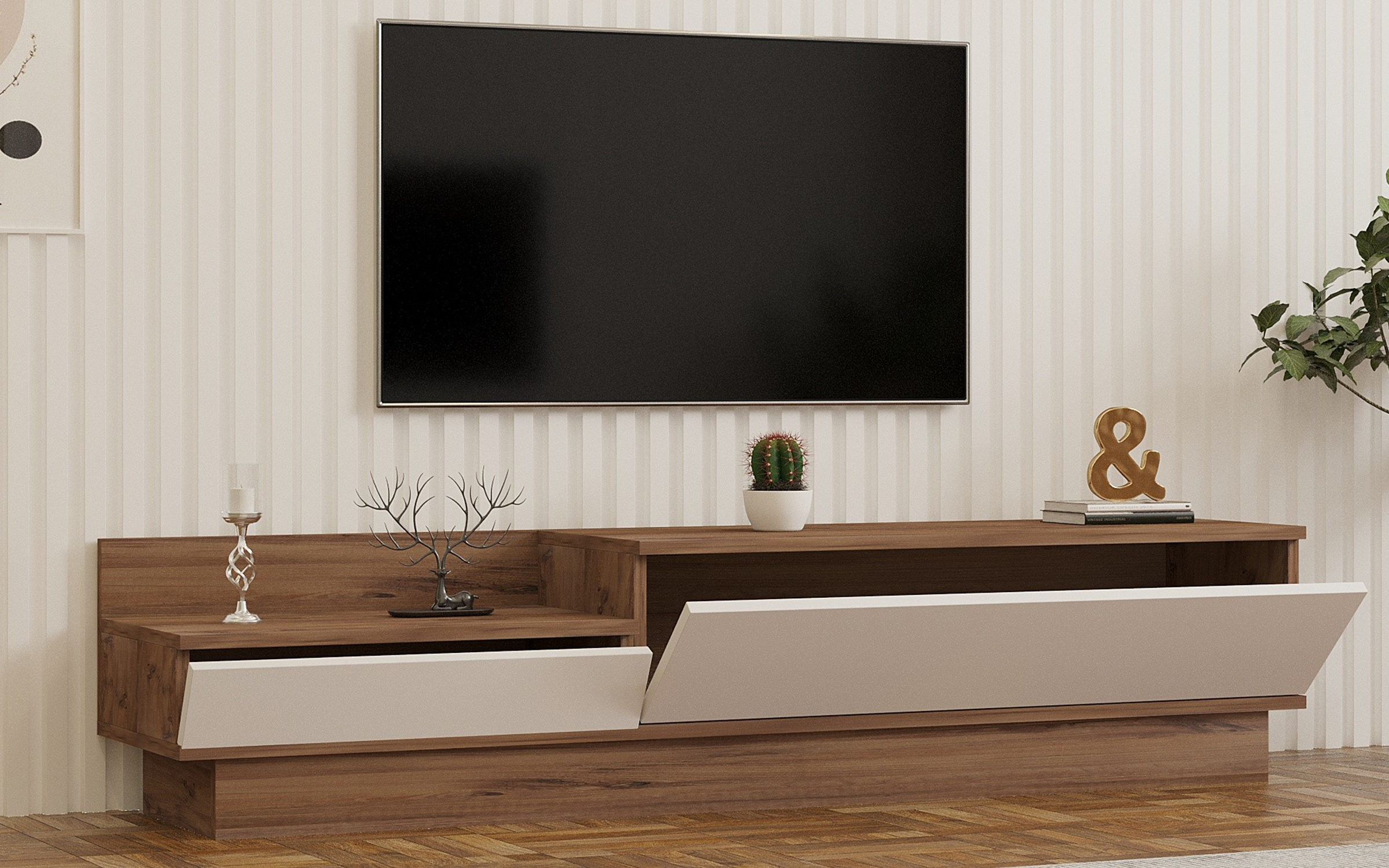 Modul TV Barko, pin atlantic + alb  4