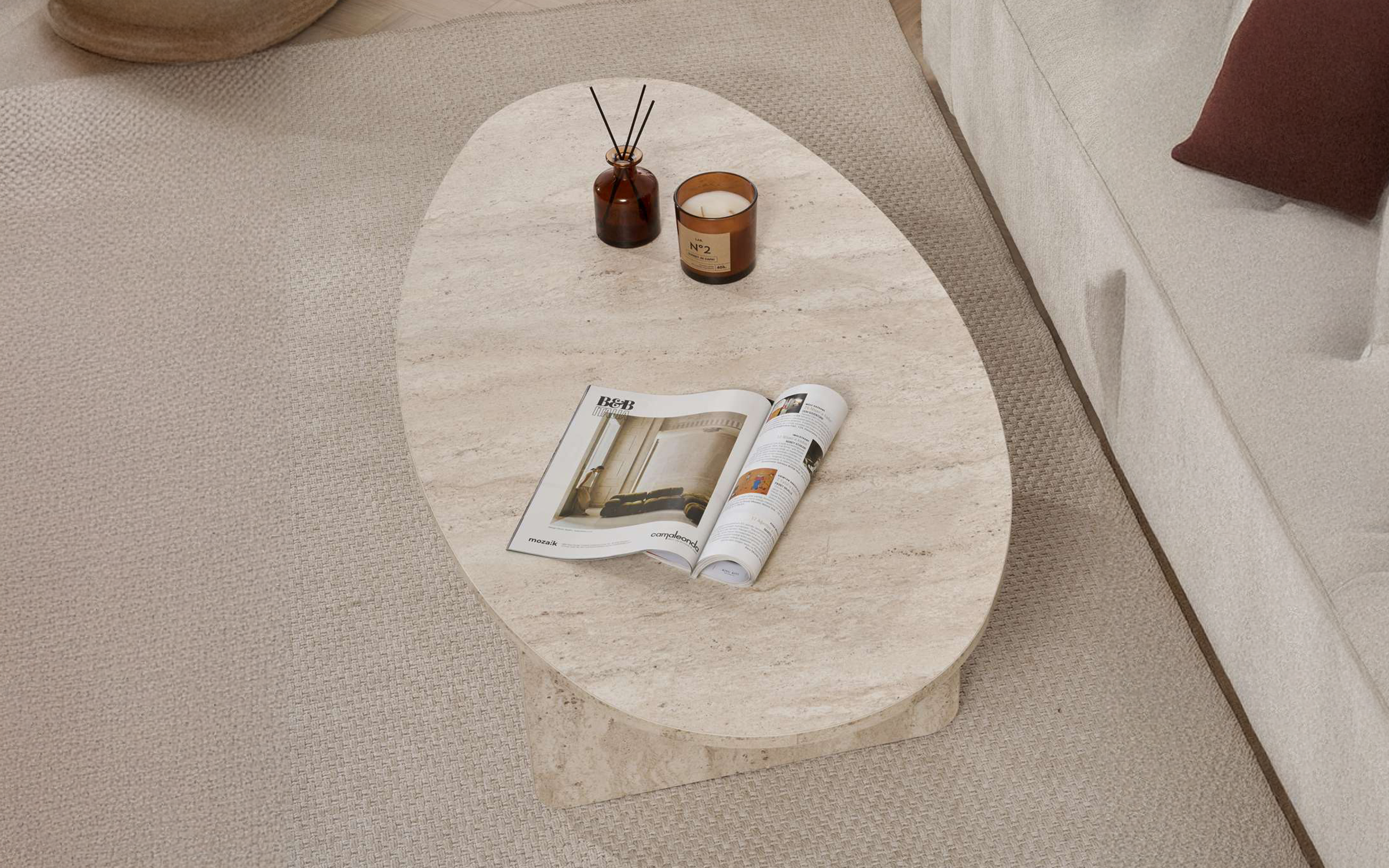 Masuta de cafea Orba, decor travertin  6