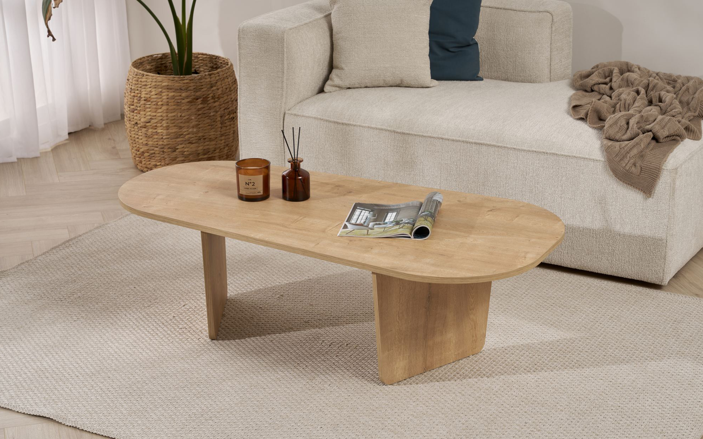 Masuta de cafea Ovalis, stejar  3