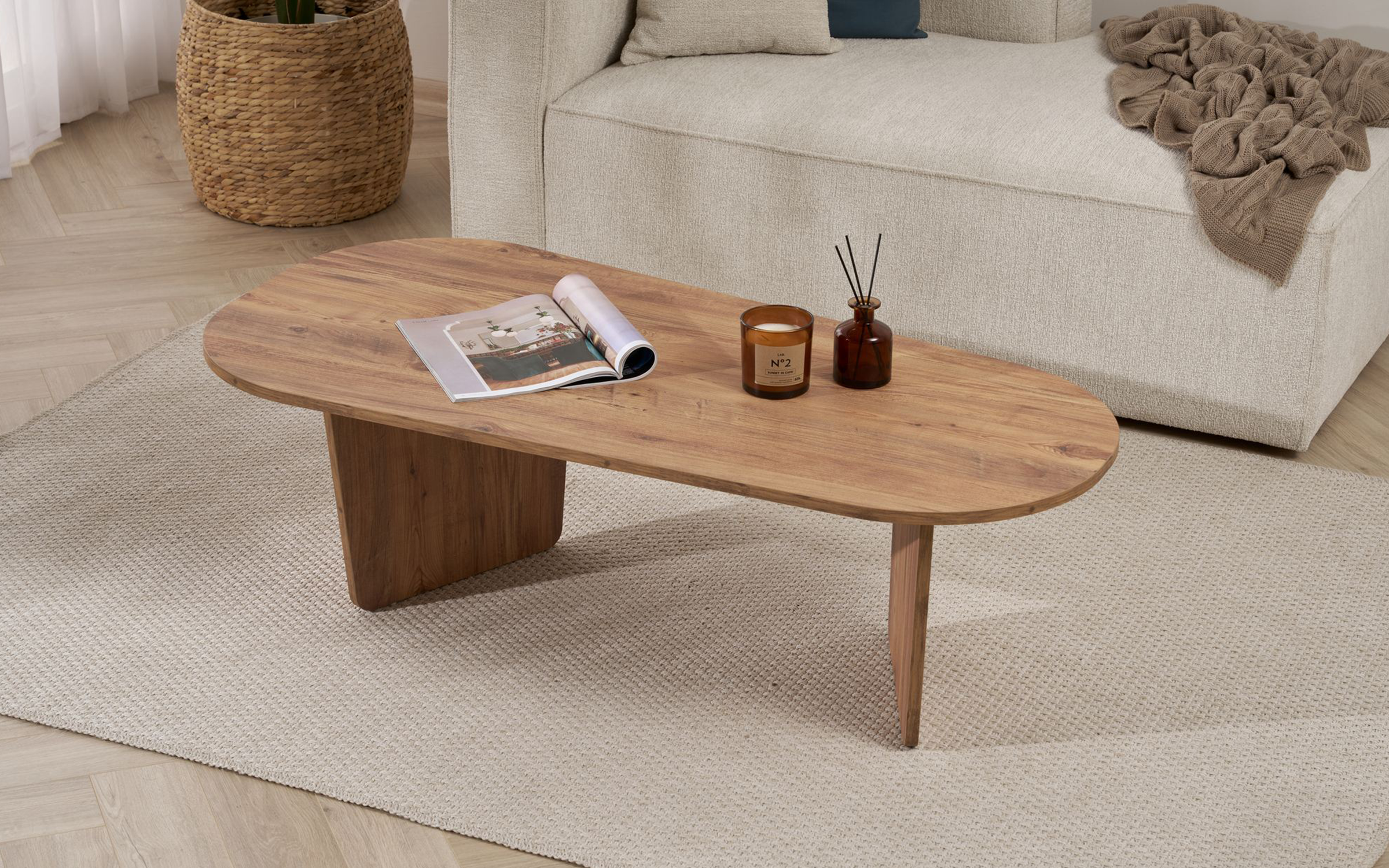 Masuta de cafea Ovalis, pin atlantic  5