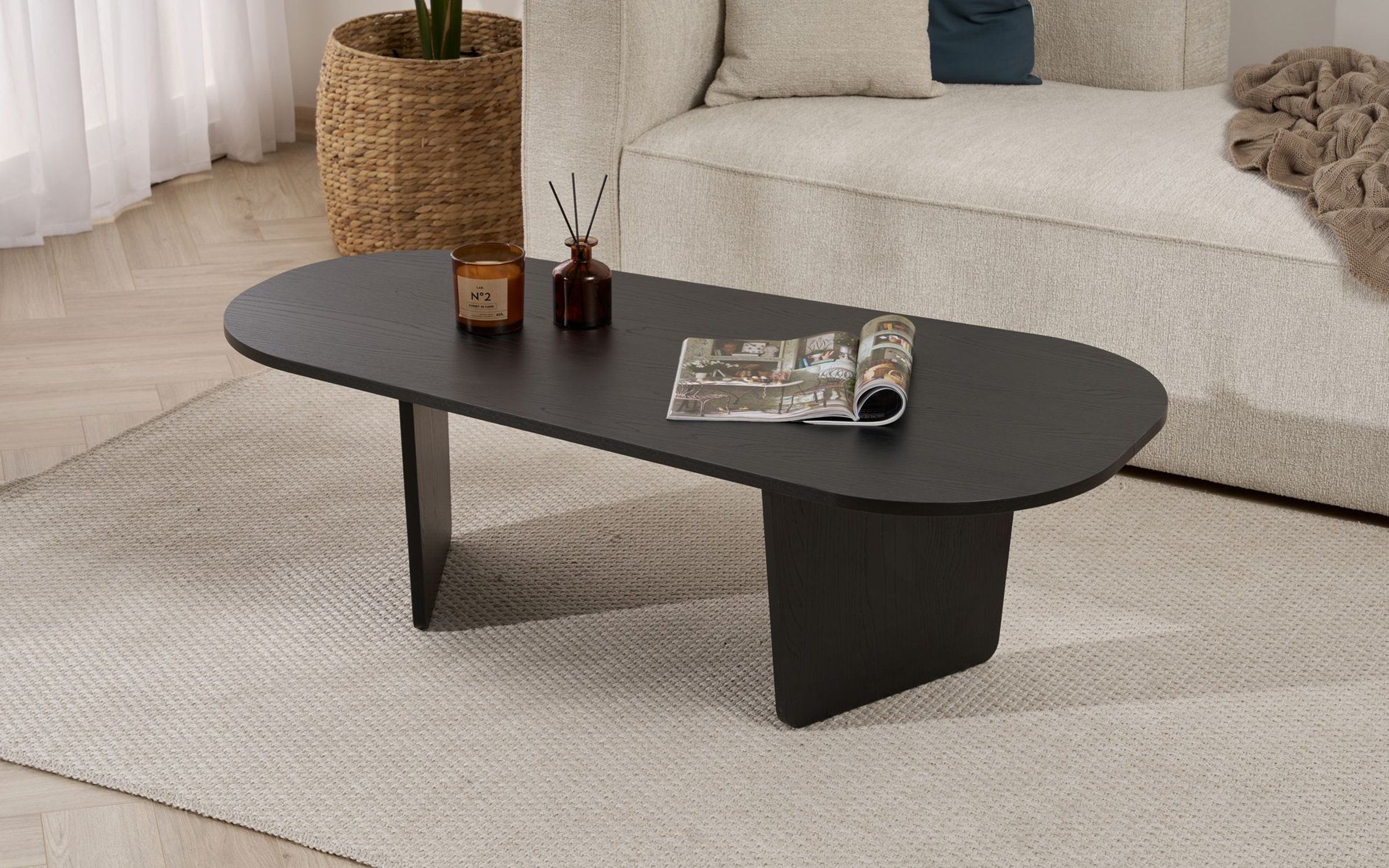 Masuta de cafea Ovalis, negru  3